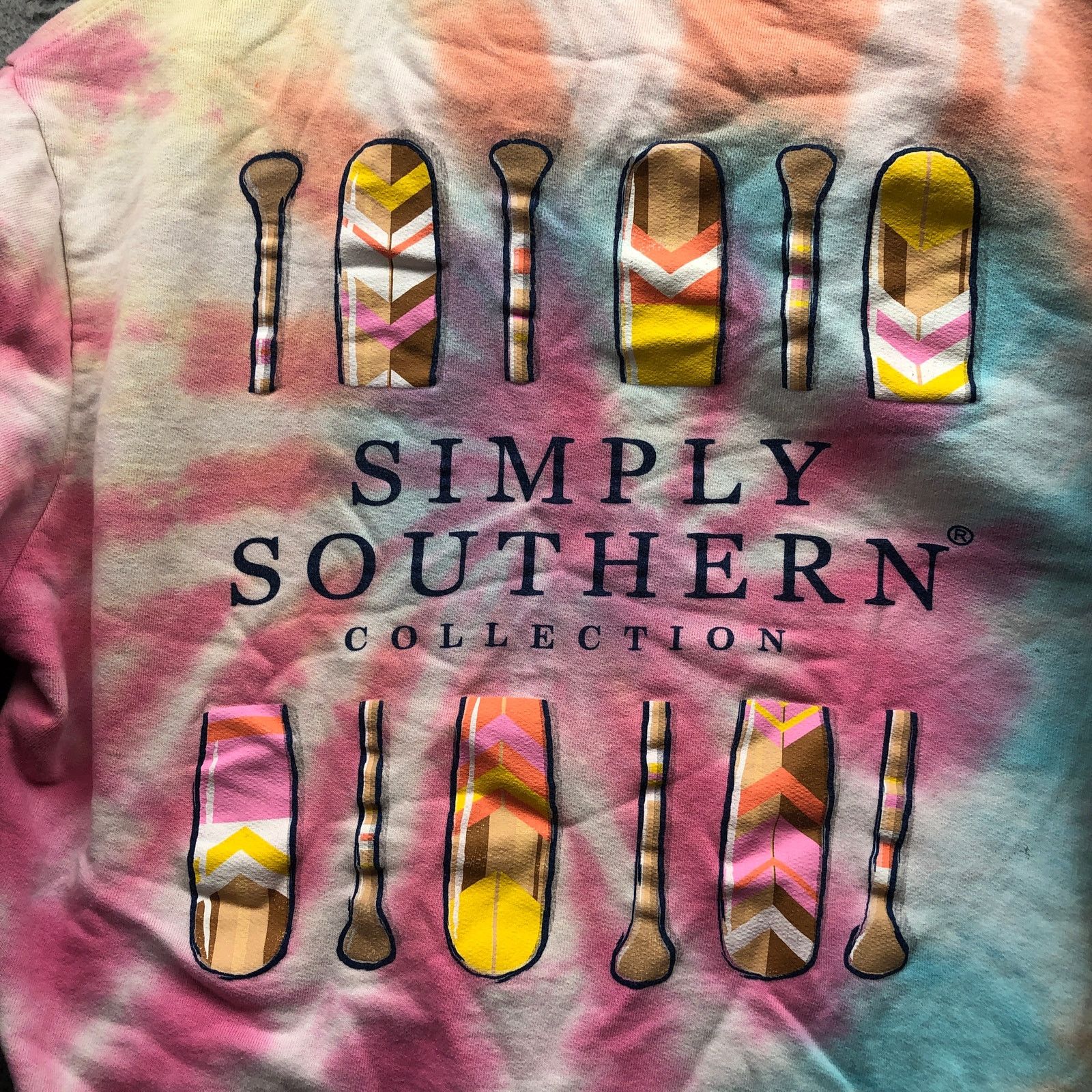 Other Simply Southern Hoodie Women Small Graphic Tie Dye Blue Pink Size S / US 4 / IT 40 - 6 Thumbnail
