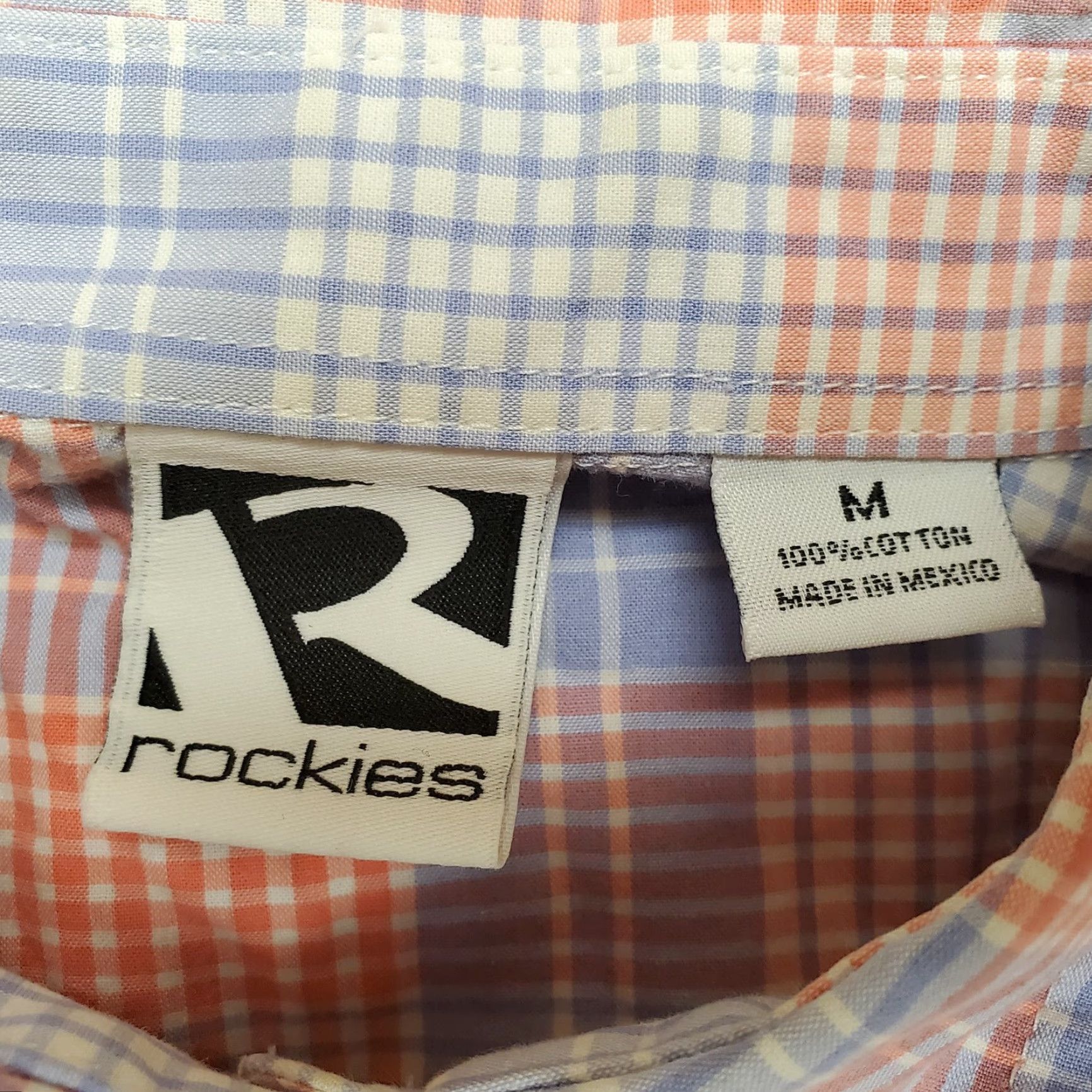 Vintage VINTAGE Rockies Shirt Women M Peach Blue Plaid Pearlsnap Western Cowboy Casual Size M / US 6-8 / IT 42-44 - 3 Thumbnail