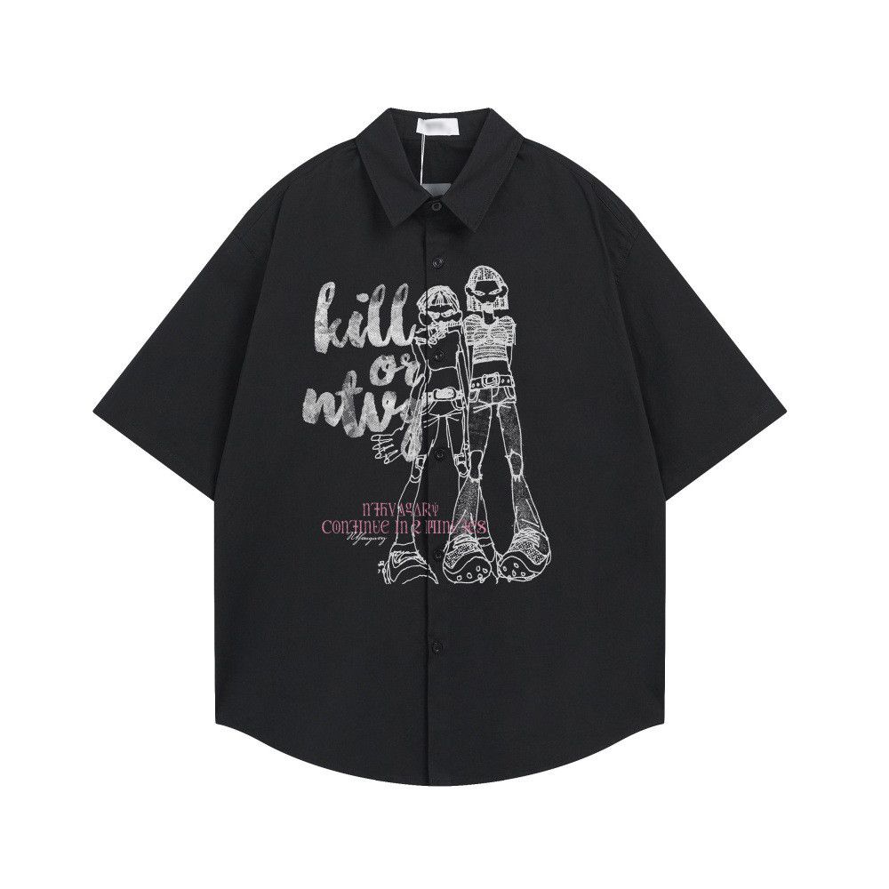 Japanese Brand Men's Loose-Fit Casual Hip-Hop "Vibe" Shirt Size US M / EU 48-50 / 2 - 1 Thumbnail