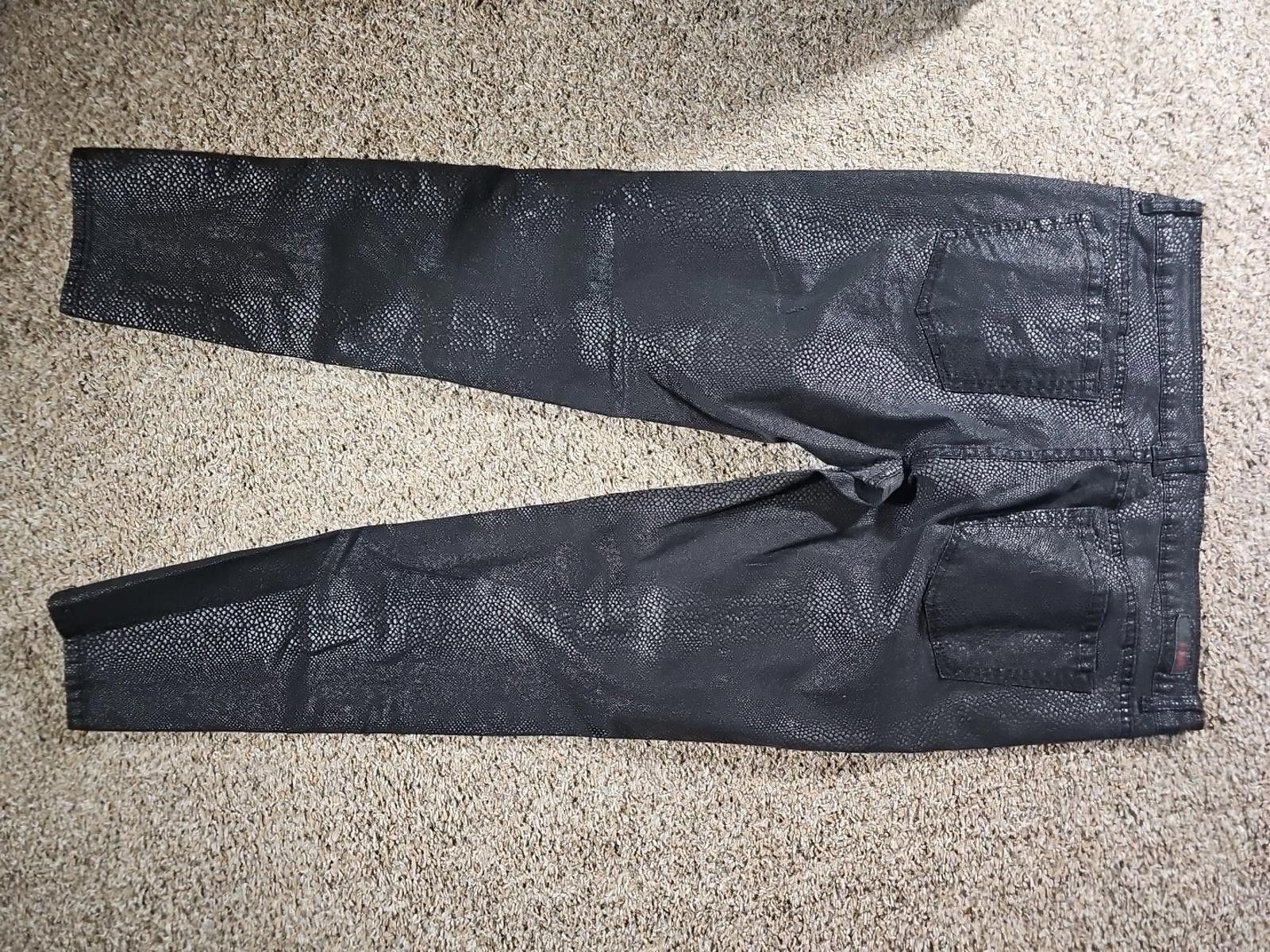 Bonobos Ladies Bongo Sz 17 Black Stretch Skinny "Snakeskin" Pants Size 30" / US 8 / IT 44 - 5 Thumbnail