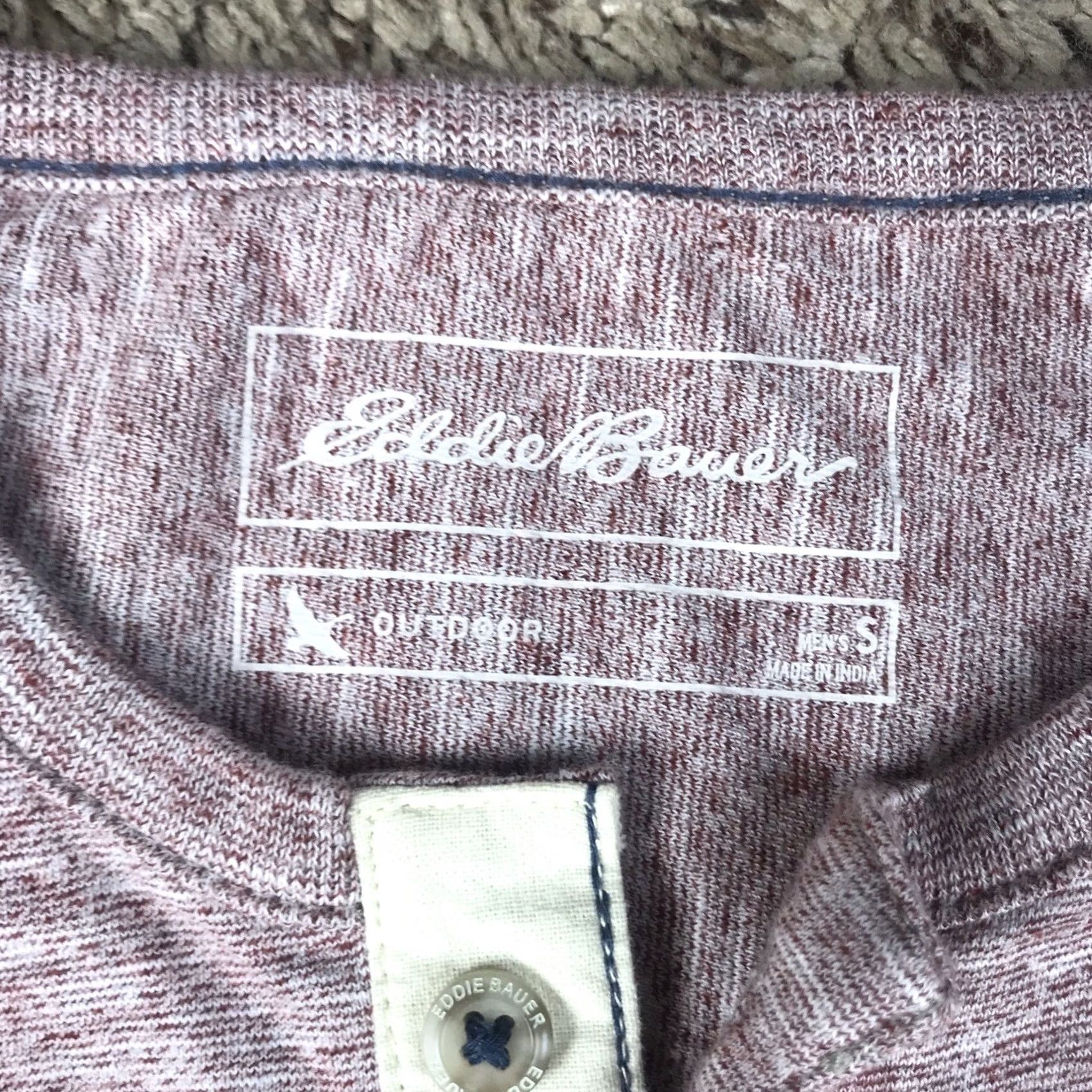 Eddie Bauer Eddie Bauer Henley Shirt Mens Small Red Front Pocket Outdoor T-Shirt Heathered Knit 100% Cotton Regular Short Sleeve Size US S / EU 44-46 / 1 - 2 Thumbnail