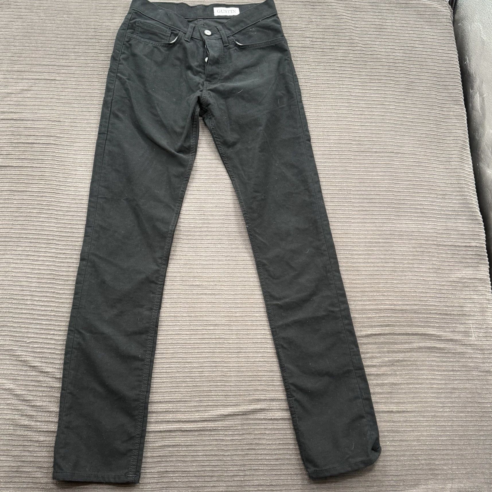 Gustin Gustin Jeans Men Slim 30/33 Black Denim Button Fly Straight Jeans Size US 30 / EU 46 - 2 Thumbnail