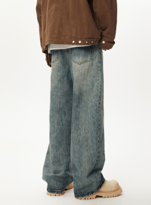 Japanese Brand American trendy distressed street wide-leg loose men's jeans Size US 32 / EU 48 - 4 Thumbnail