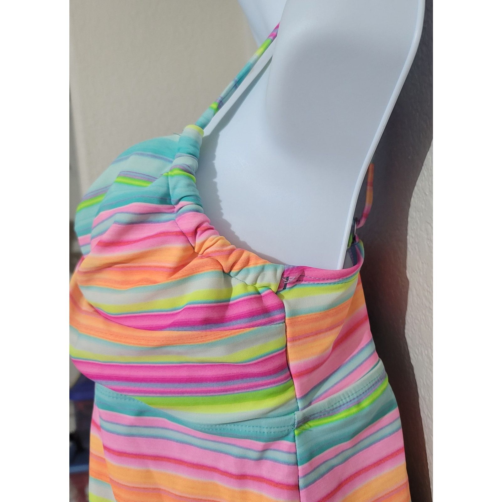 Other Kim Rogers Swim Multicolored Striped Adjustable Strap Top XL Size ONE SIZE - 2 Thumbnail