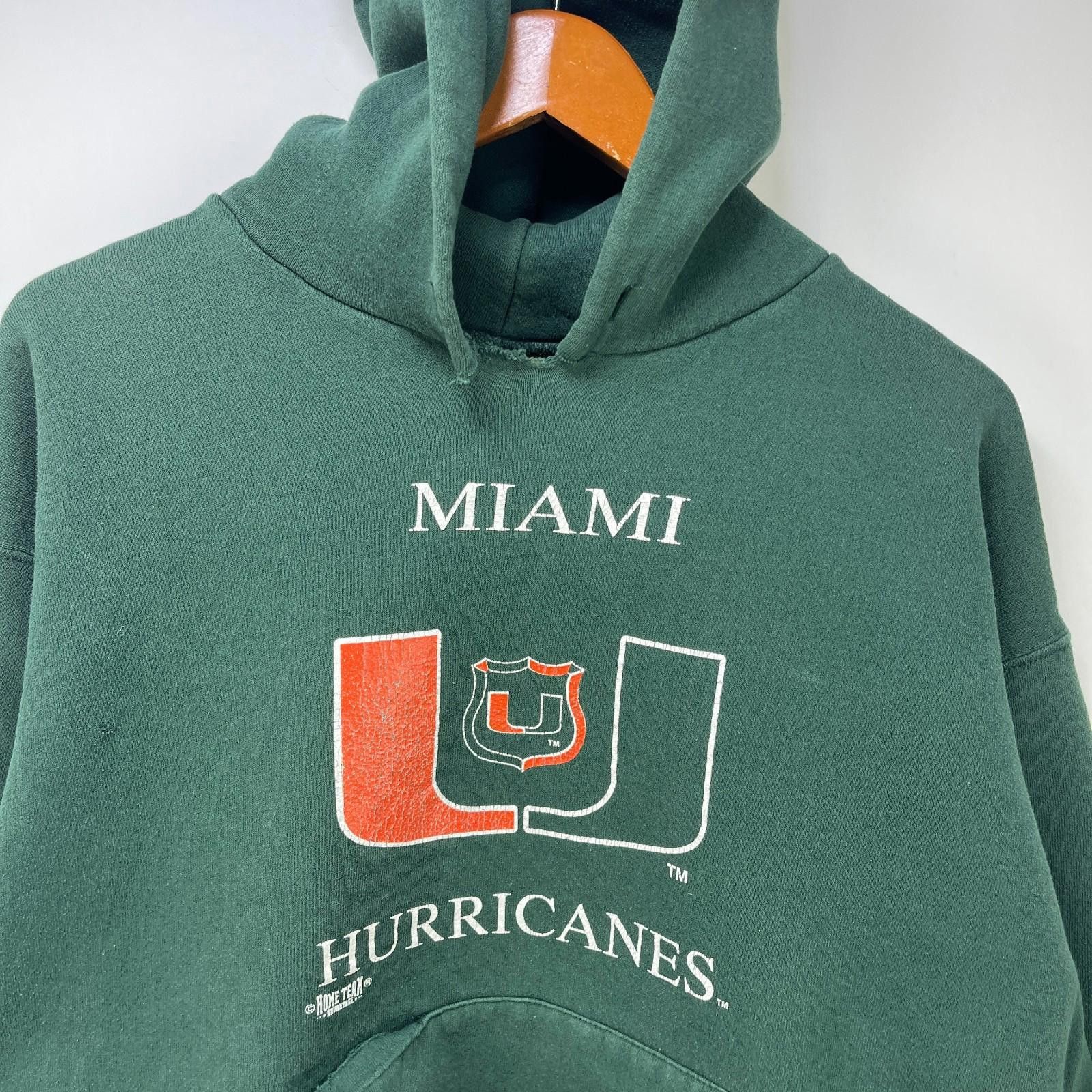 Other Vintage 90s Miami Hurricanes U Hoodie Medium Size ONE SIZE - 2 Thumbnail