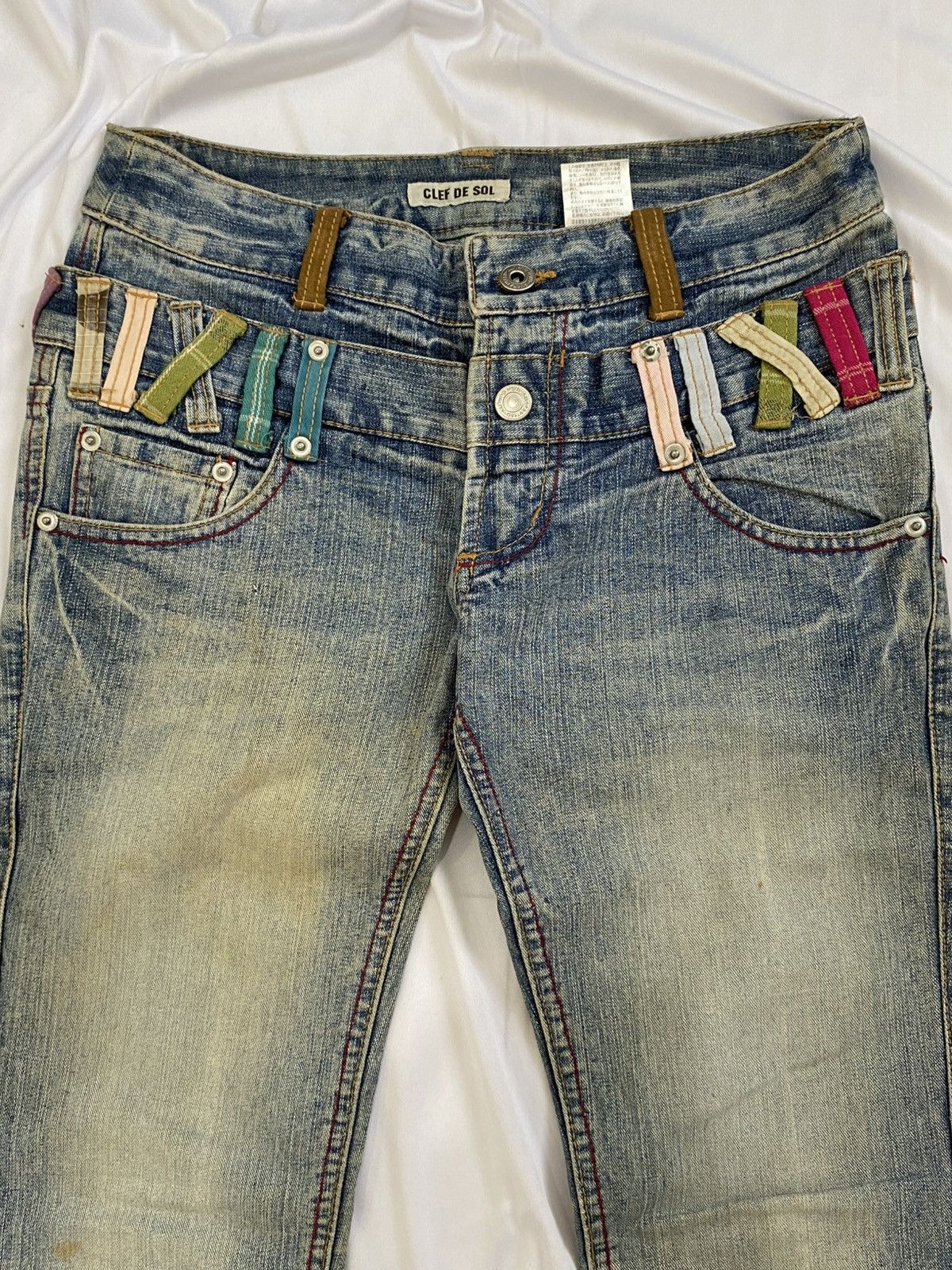 GOSTAR DE FUGA × If Six Was Nine × Japanese Brand double waist flare ifsx style jeans pant clef de sol Size US 28 / EU 44 - 6 Thumbnail