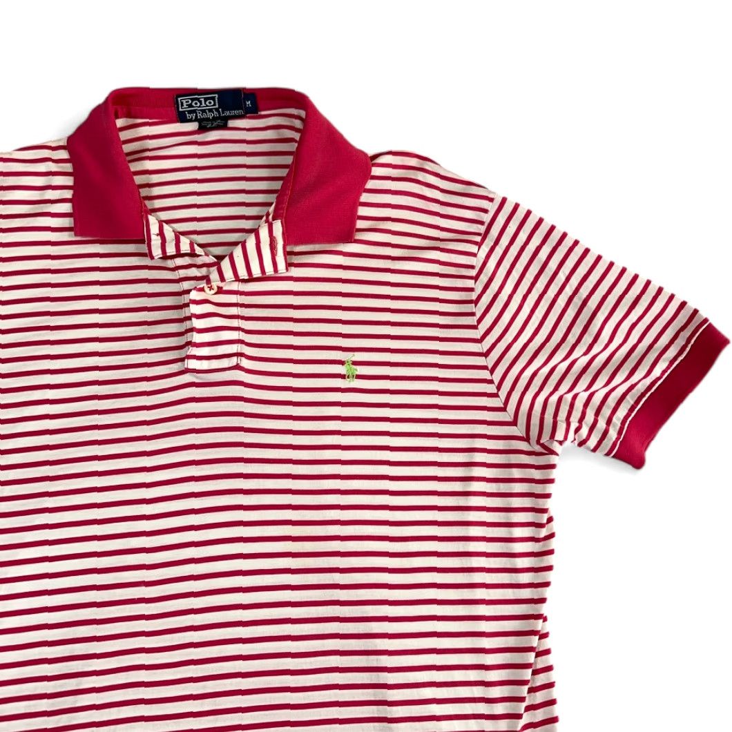 Polo Ralph Lauren VINTAGE Polo Ralph Lauren Shirt Polo Ralph Lauren Shirt Adult MEDIUM Pink White Stripe Small Pony 90s Mens Size US M / EU 48-50 / 2 - 2 Thumbnail
