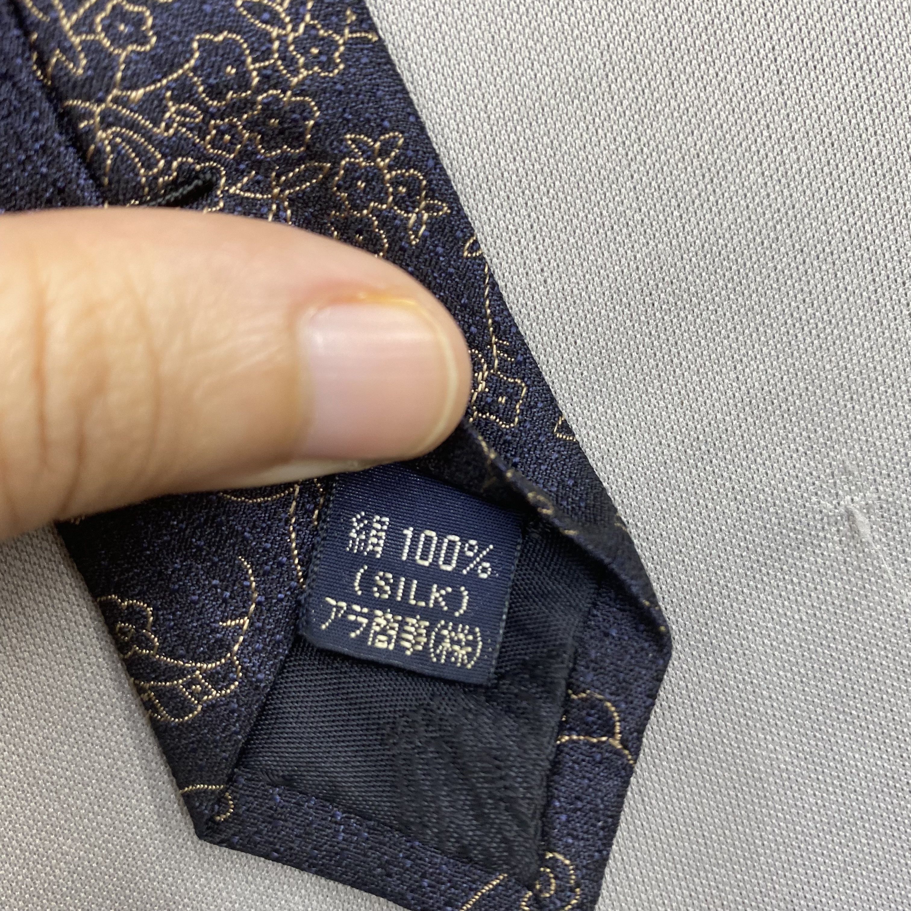 Japanese Brand Vintage SILK Necktie Cravate Pure Silk Neck Tie Size ONE SIZE - 7 Thumbnail
