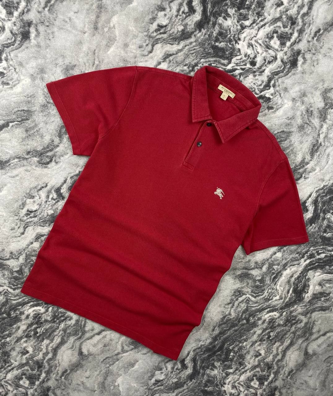 Burberry Brit Polo Shirt Nova Check Collar Men Size XL Red