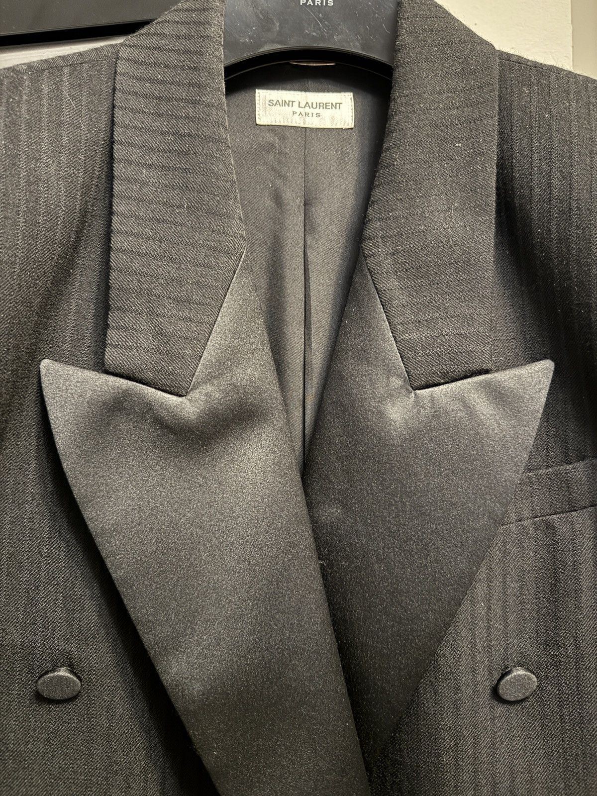 Saint Laurent Paris Wide shoulder fw24 pinstripe wool tuxedo set Size 48R - 3 Thumbnail