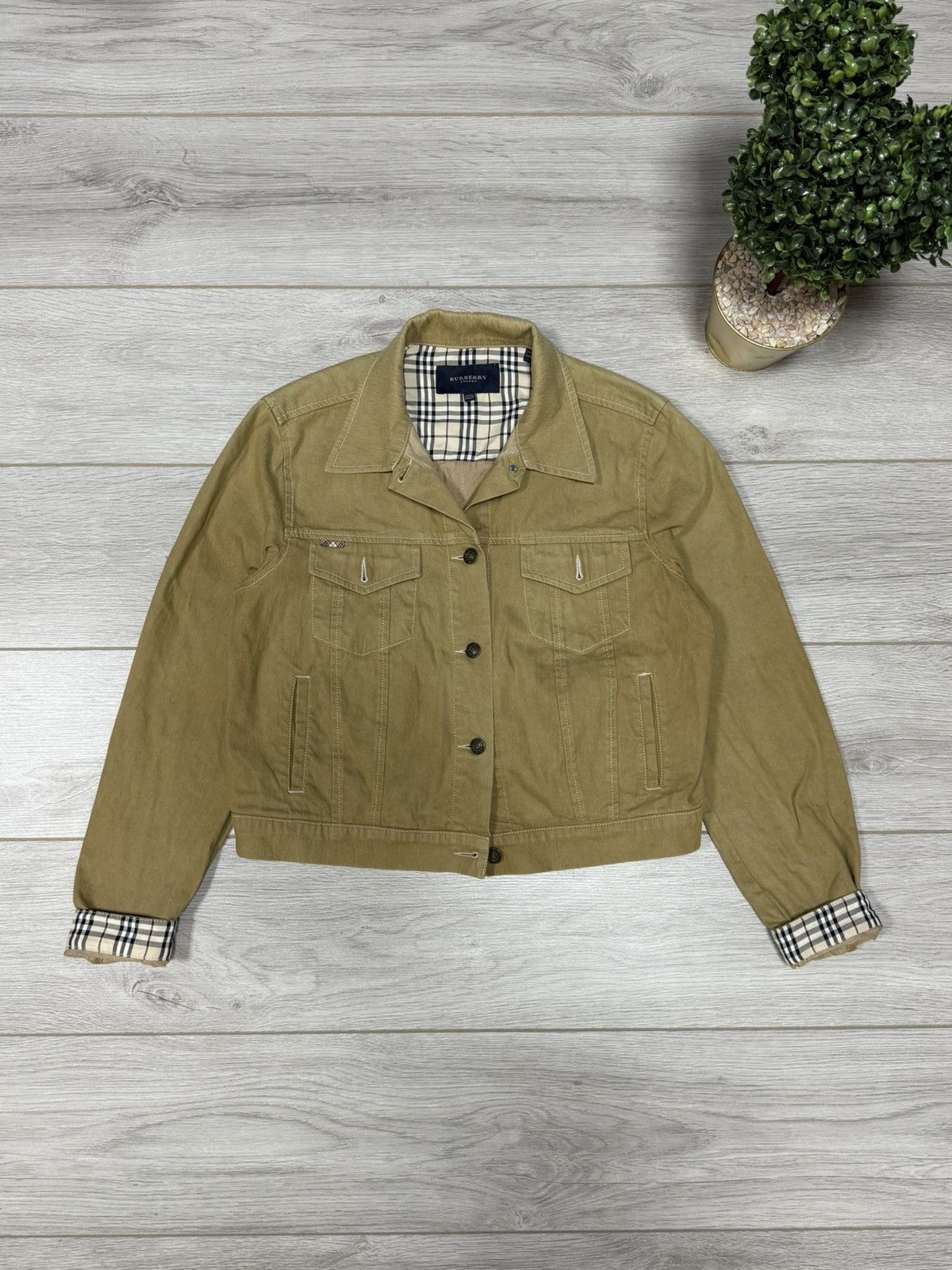 Burberry Burberry nova check denim jacket buttons vintage Size L / US 10 / IT 46 - 1 Thumbnail