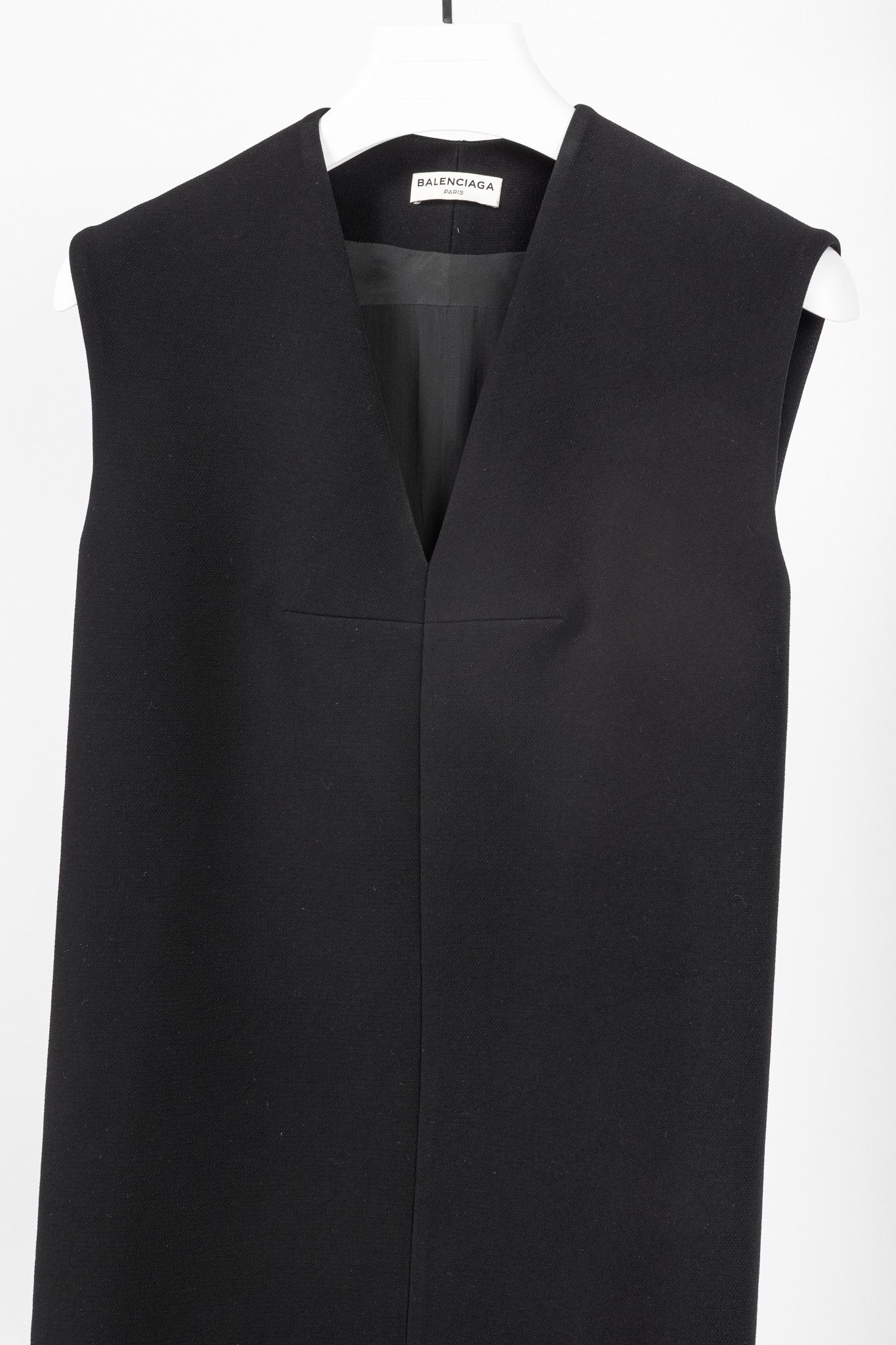 Balenciaga Balenciaga Black Crepe Back-Pleat Sleeveless Dress Size S / US 4 / IT 40 - 3 Thumbnail