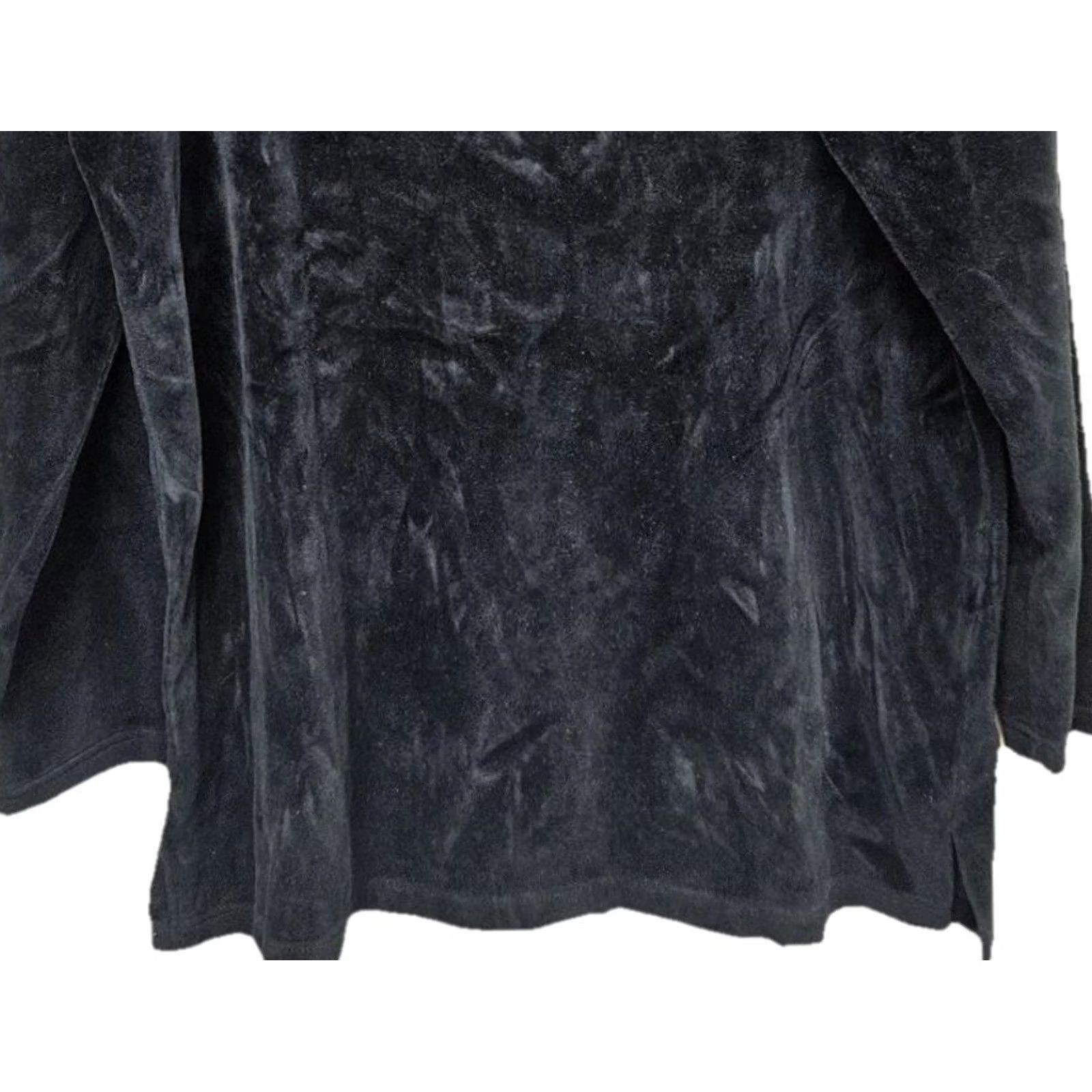 Velour Womens Jones Wear Holiday Winter Black Velour Oversize Long Sleeve Large Pullover Size L / US 10 / IT 46 - 3 Thumbnail