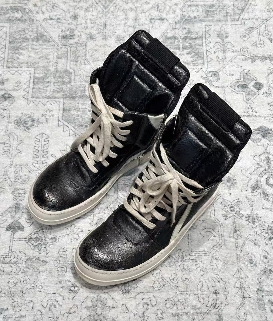Rick Owens Rick Owens Geobasket classic cracked silver leather Size US 8 / EU 41 - 2 Thumbnail