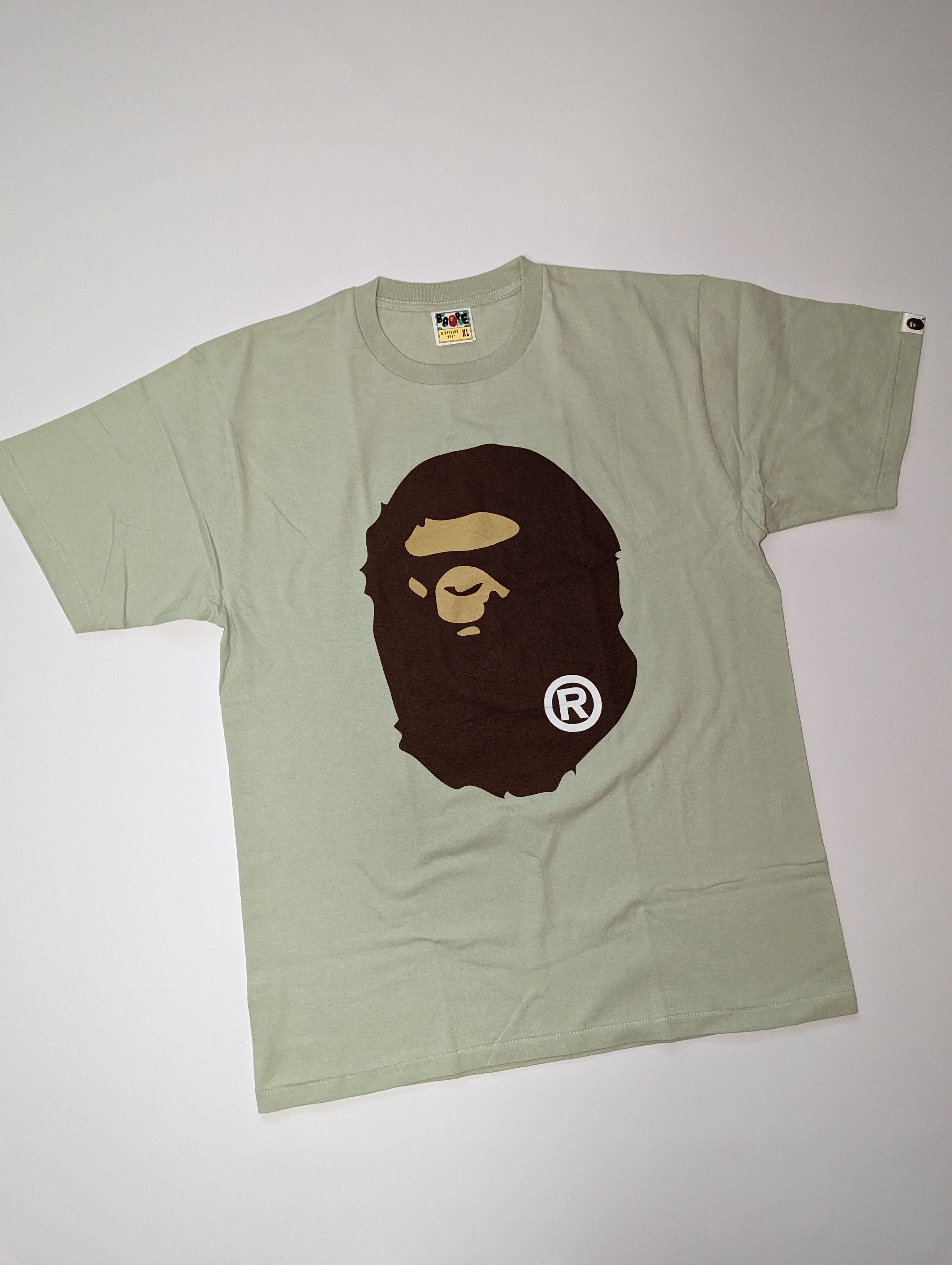 image of Bape Color Big Ape Head Tee in Green, Men's (Size XL)