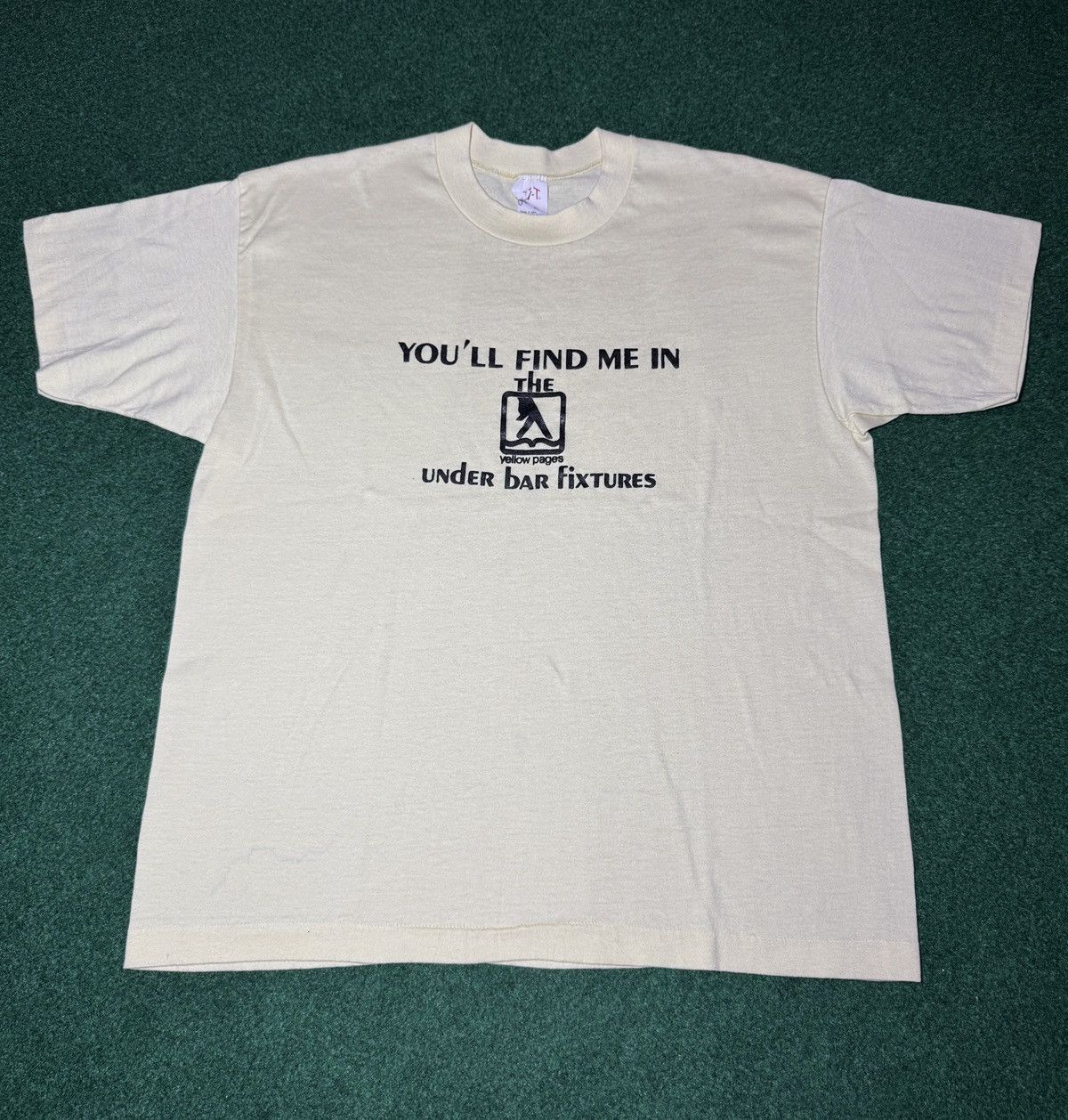 Vintage Vtg 80s Yellow Pages Bar Fixture Humor Retro Grunge T Shirt Size US XL / EU 56 / 4 - 1 Thumbnail