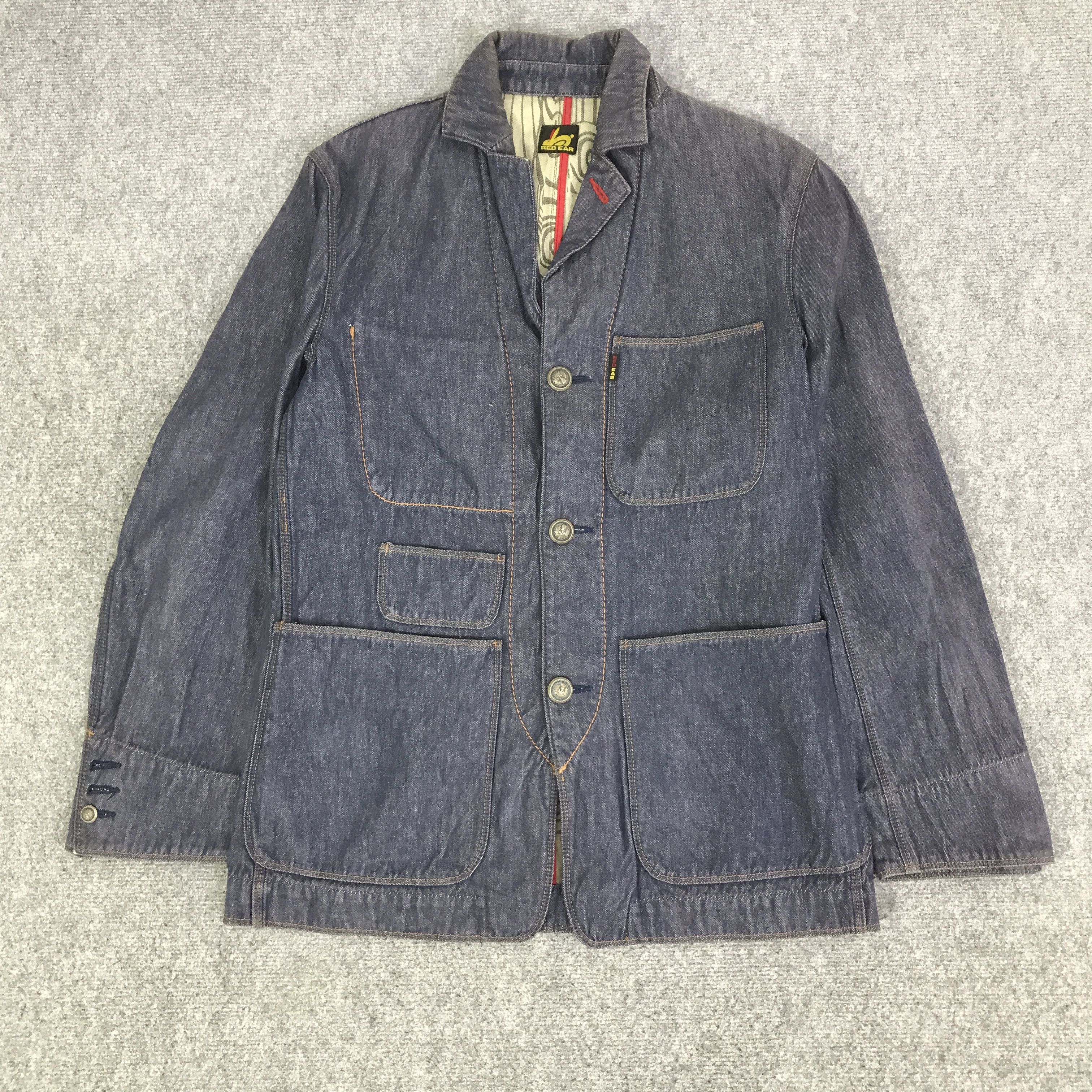 Japanese Brand RED EAR DENIM BLAZER COAT JACKET Size US L / EU 52-54 / 3 - 1 Thumbnail