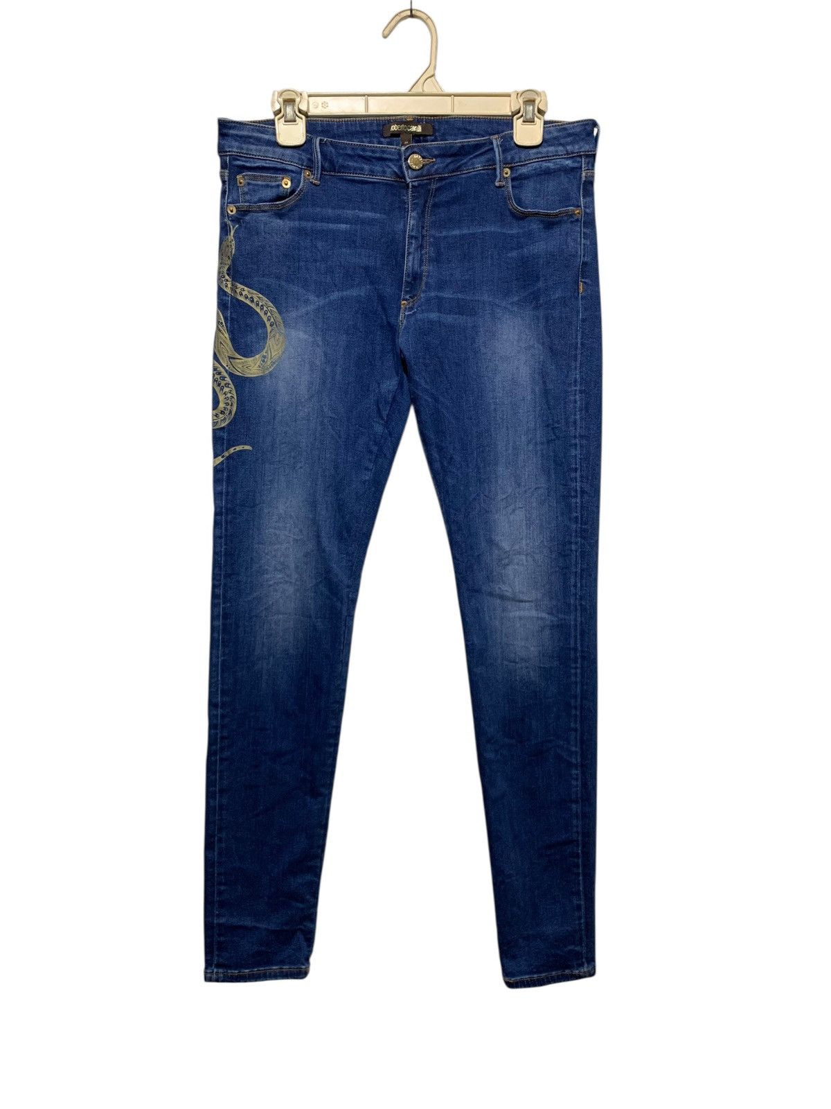 Roberto Cavalli Roberto Cavalli gold snake skinny denim jeans Size 30" / US 8 / IT 44 - 3 Thumbnail