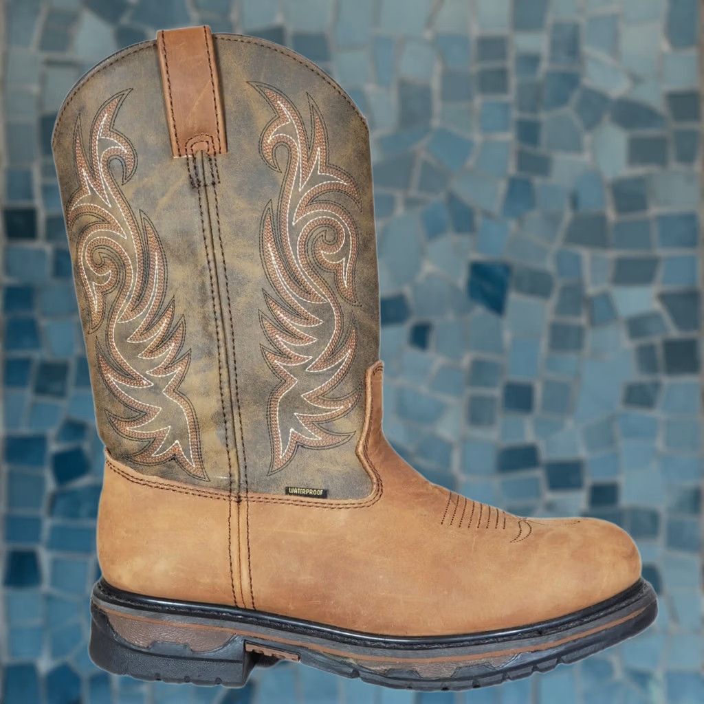 Vintage Laredo Hammer Waterproof Work Boots Cowboy Round Men's Tan US 9.5 D Size US 13 / EU 46 - 1 Thumbnail