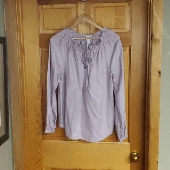 Designer a new day Soft Fall Colored Lavender Dainty Ruffled Tie Neck Size M / US 6-8 / IT 42-44 - 1 Thumbnail