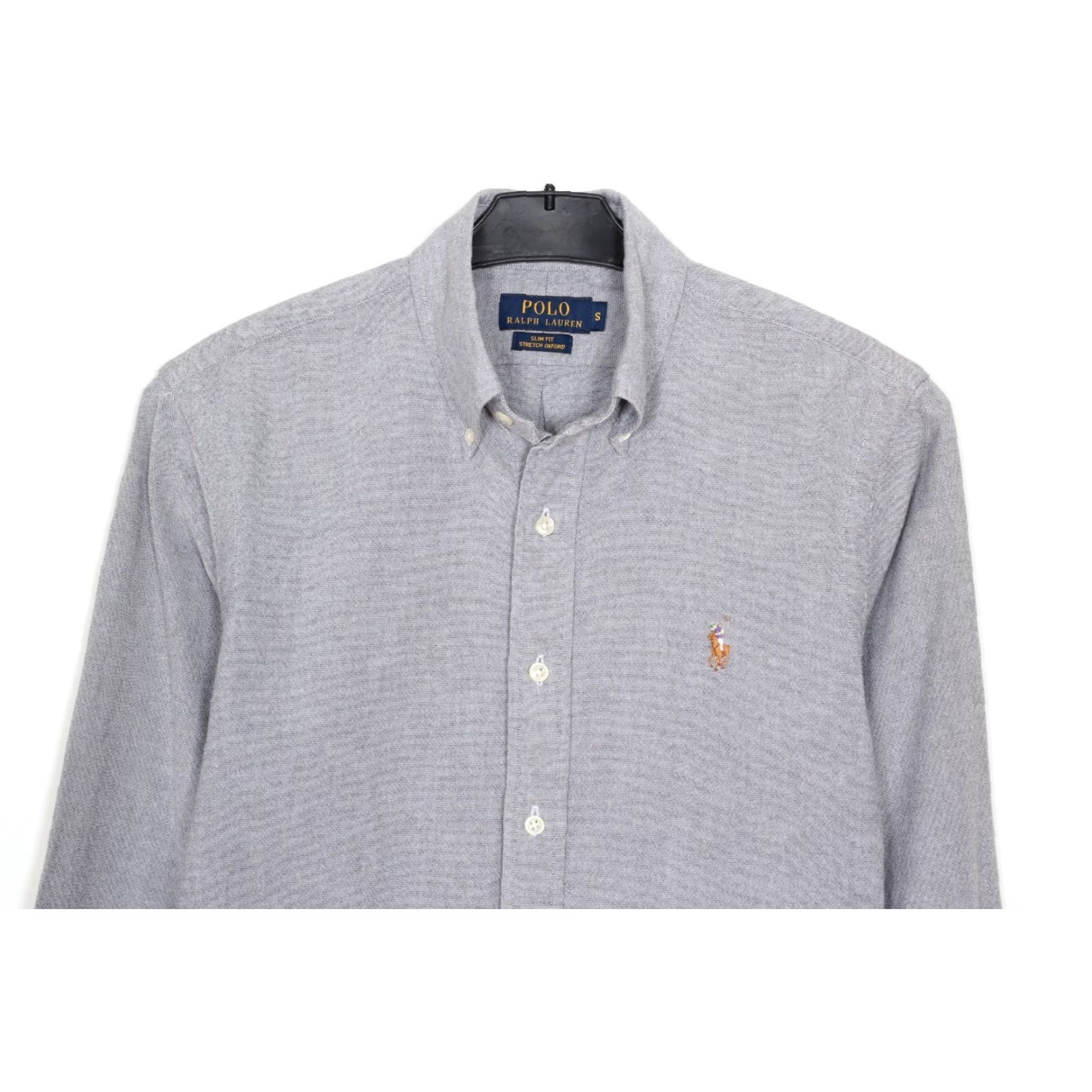 Polo Ralph Lauren Polo Ralph Lauren Slim Fit Stretch Oxford Shirt Men S Long Sleeve Grey VR2555 Size US S / EU 44-46 / 1 - 2 Thumbnail