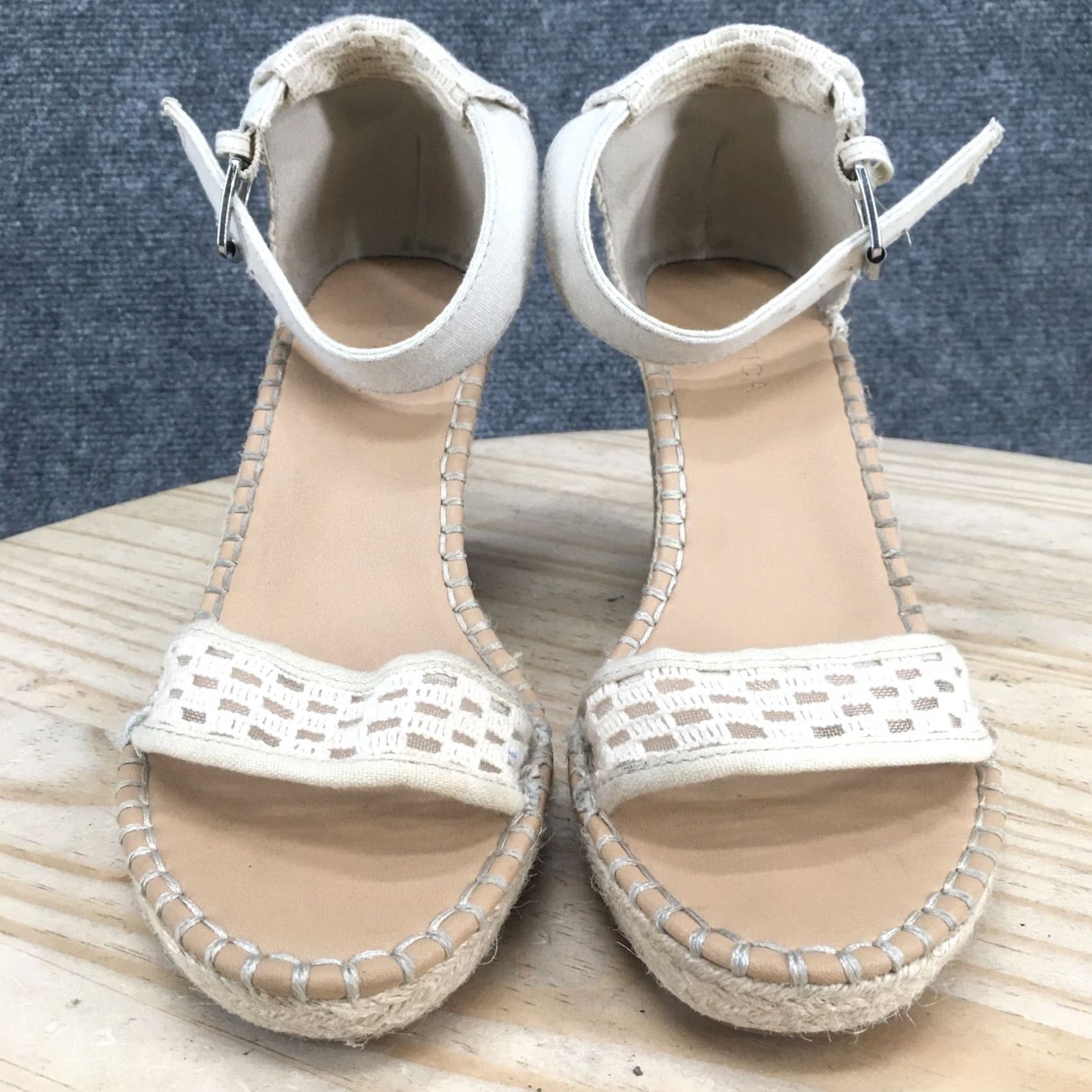 Nautica Nautica Sandals Womens 8.5 San Blas Espadrilles Cream Wedge Buckle Casual Size US 9 / IT 39 - 4 Thumbnail
