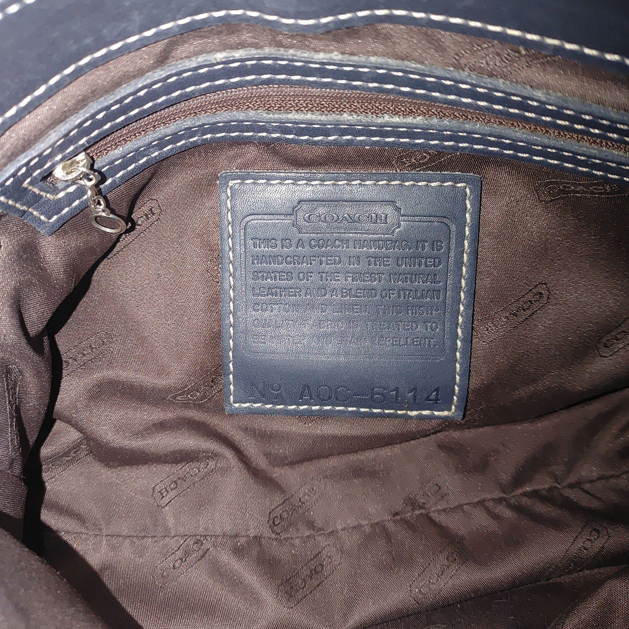 Coach Coach Bleeker Flap Purse Handbag 90s Navy Blue Black Canvas Size ONE SIZE - 2 Thumbnail