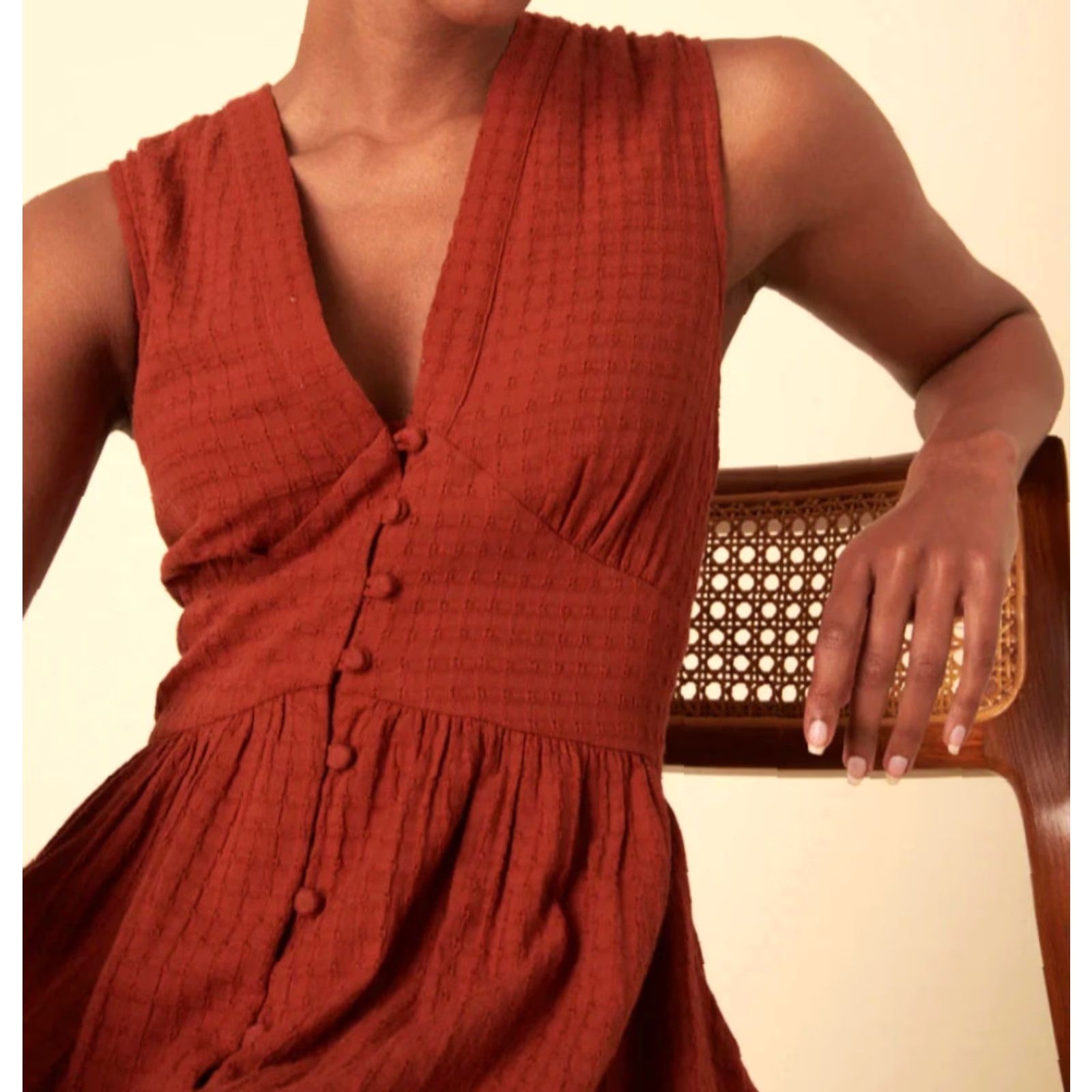 Vintage Nobody's Child Dress Sleeveless Midaxi Starlight Burnt Orange US 0 NWT Size XS / US 0-2 / IT 36-38 - 3 Thumbnail
