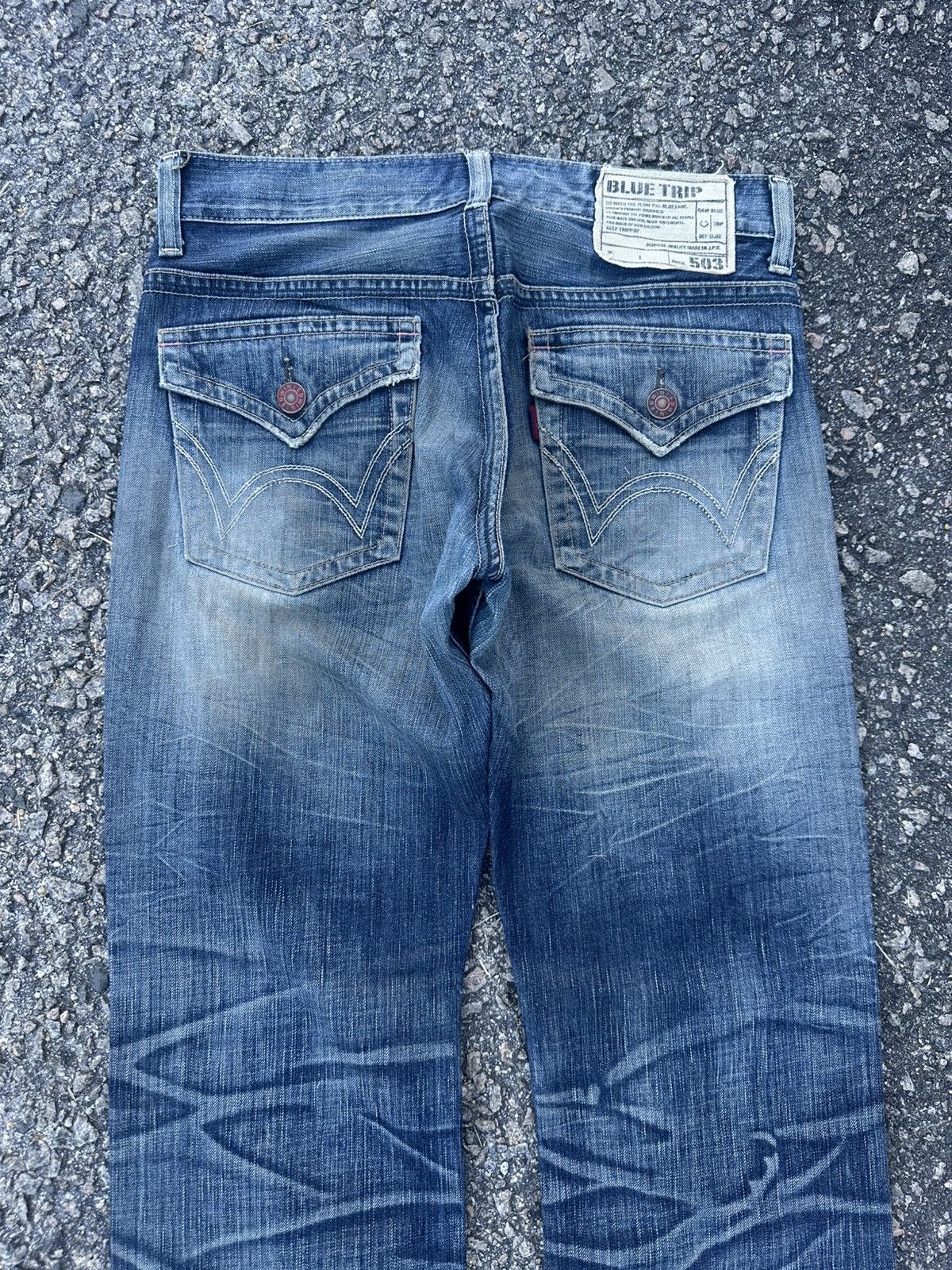 Edwin 💥Crazyyy Edwin Blue Trip FLARE 503 Japan Denim Size US 32 / EU 48 - 12 Thumbnail
