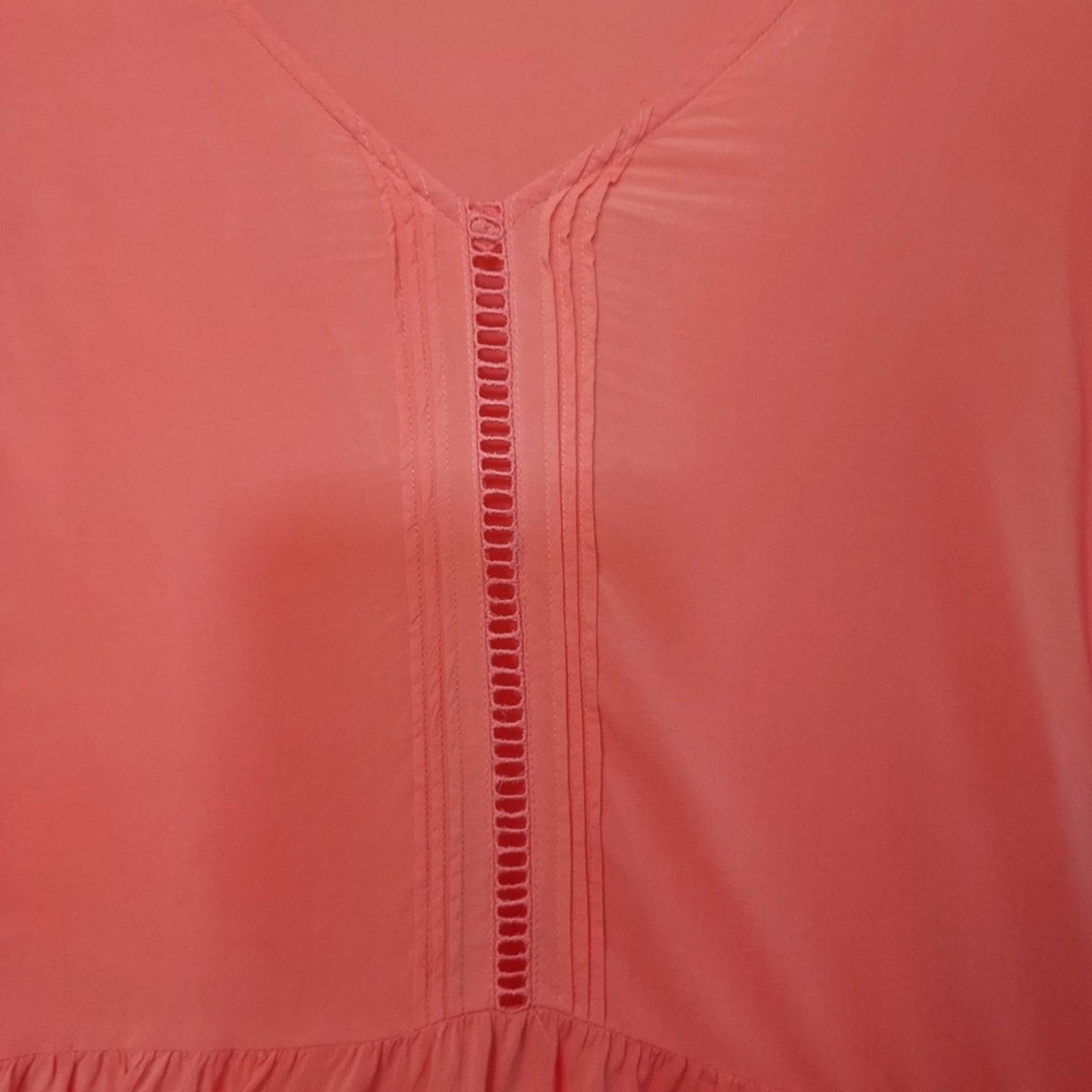 Calvin Klein Calvin Klein Jeans Coral Pink Orange Eyelet Tunic Blouse Top Size M / US 6-8 / IT 42-44 - 6 Thumbnail