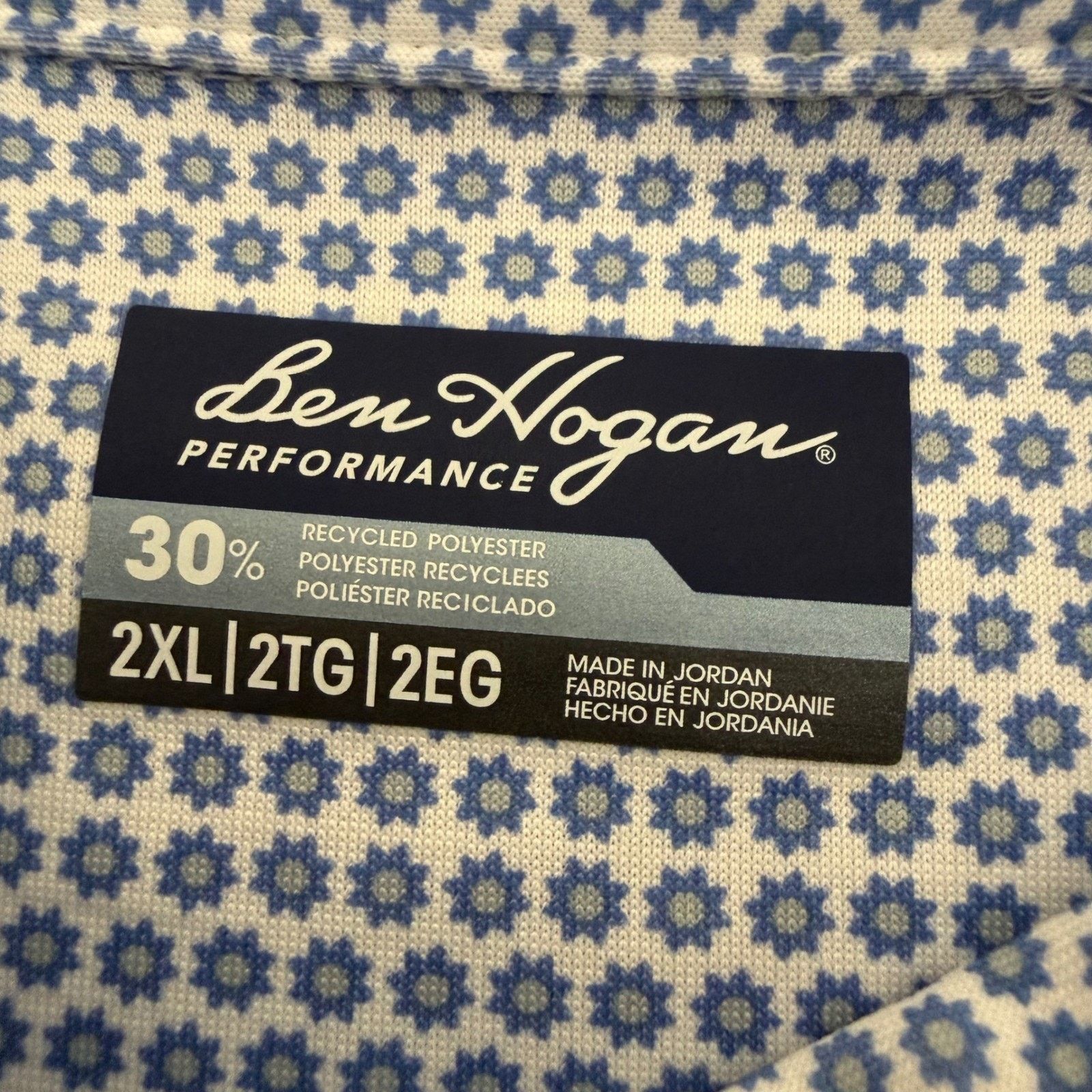 Other Ben Hogan Performance Polo Shirt Mens 2XL Blue Floral Golf Size US XXL / EU 58 / 5 - 2 Thumbnail
