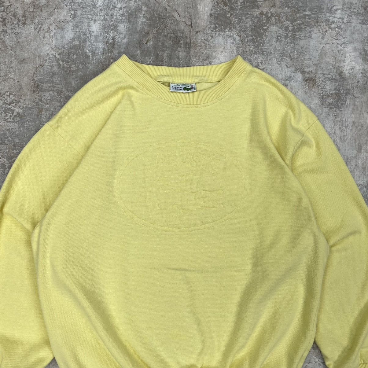 Lacoste × Vintage VINTAGE 90s LACOSTE CHEMISE LOGO CREWNECK YELLOW Size US L / EU 52-54 / 3 - 1 Thumbnail