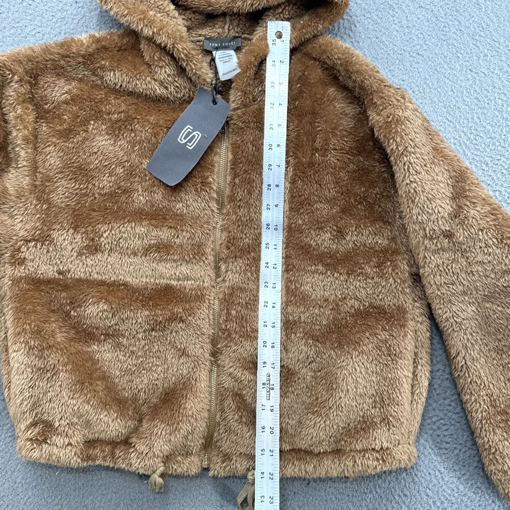 Vintage Sans Souci Brown Sherpa Full Zip Hoodie Sweatshirt Women’s Size Small NEW Size S / US 4 / IT 40 - 6 Thumbnail