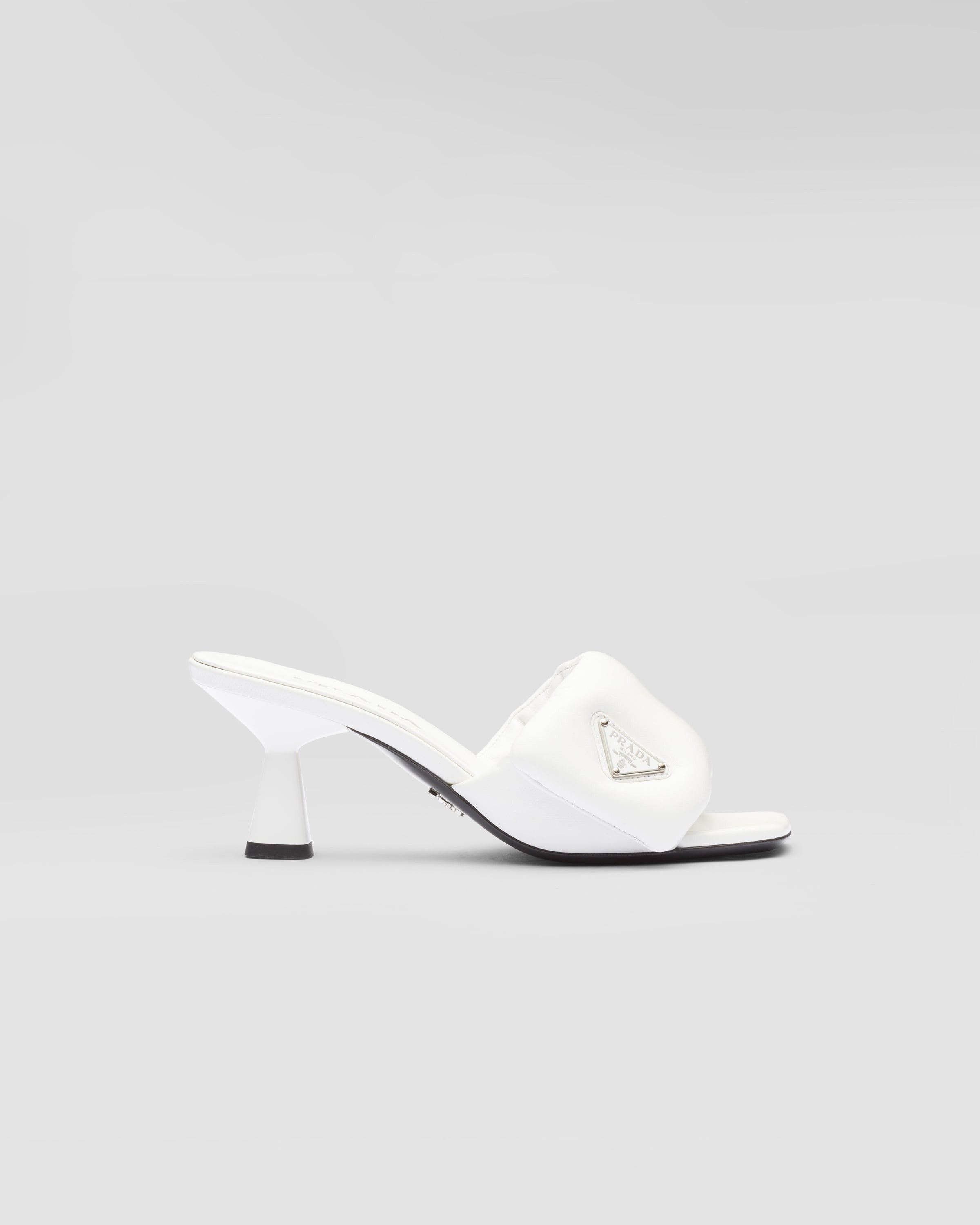 Prada oc11z0625 Soft Padded Nappa Sandals in White Size US 11 / IT 41 - 2 Thumbnail