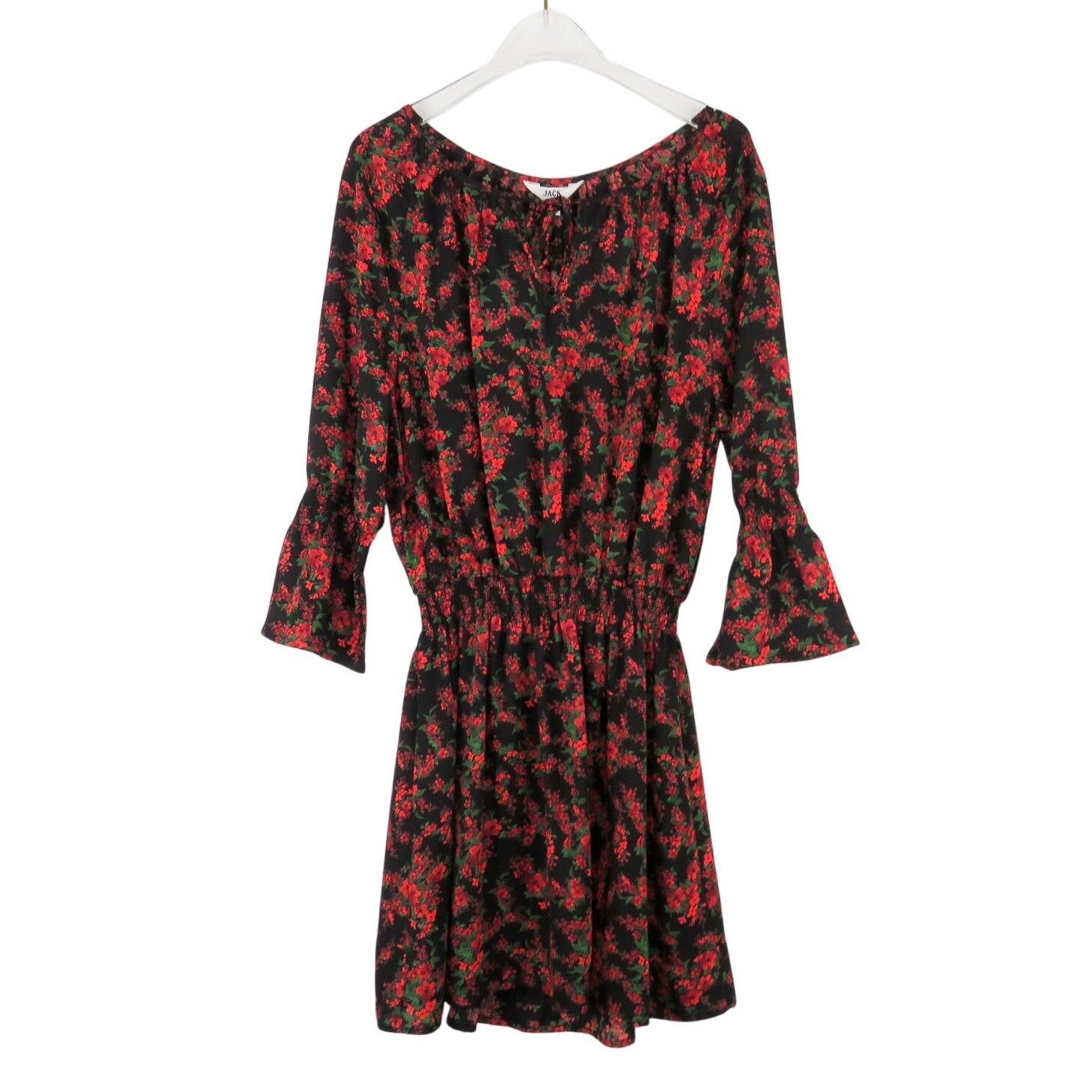 BB Dakota BB Dakota Black Red Floral Bell Sleeve Dress Medium Size M / US 6-8 / IT 42-44 - 2 Thumbnail