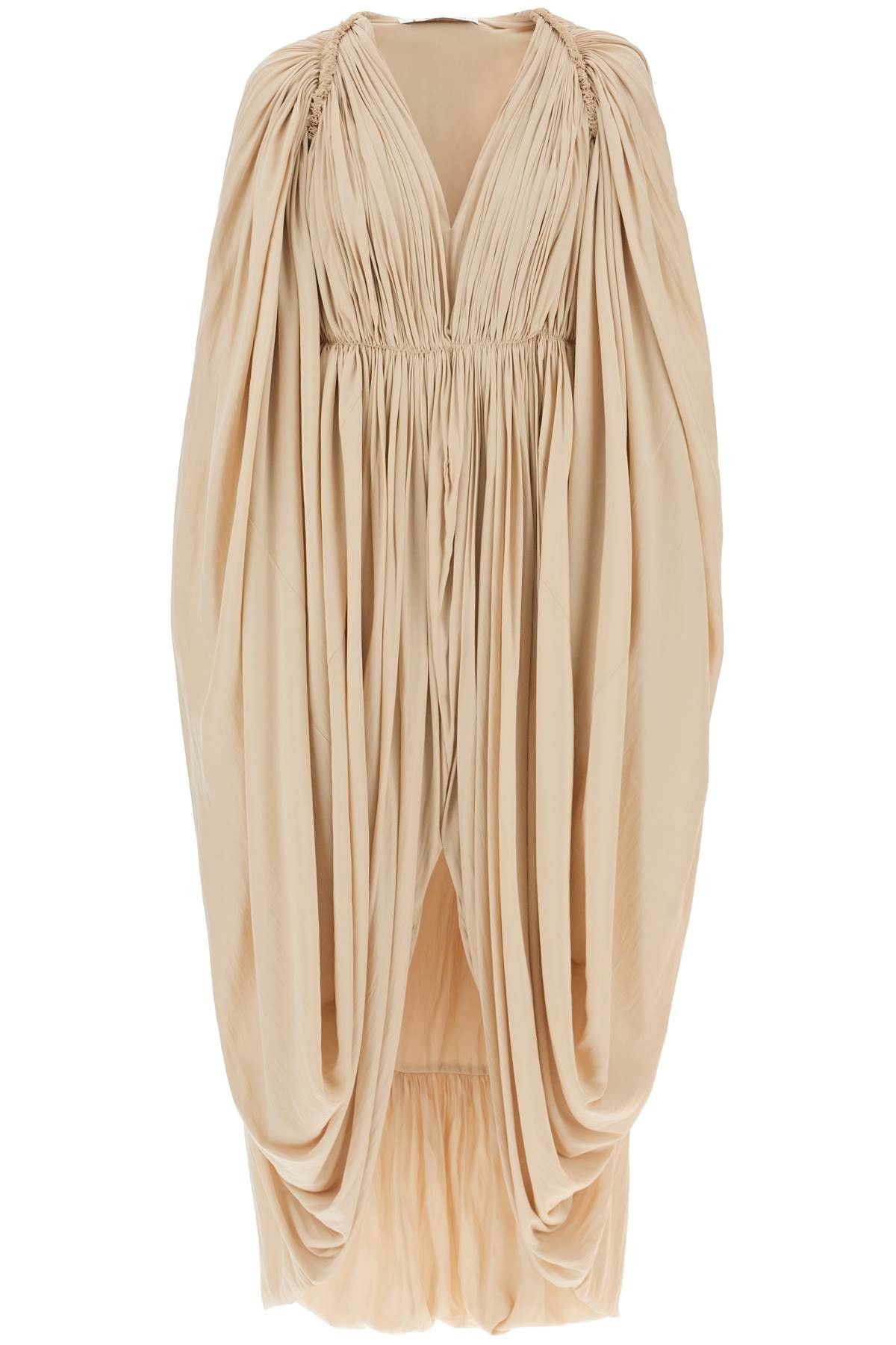 image of Lanvin Charmeuse Draped Maxi Dress in Sand, Women's (Size Small)