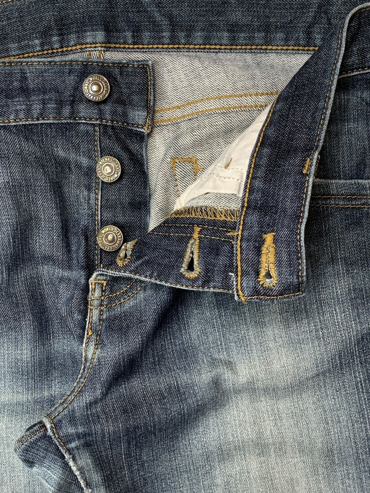 Japanese Brand × Vintage Vintage Japanese Brand Button Fly Faded Wash Bootcut Jeans Size 33" - 3 Thumbnail