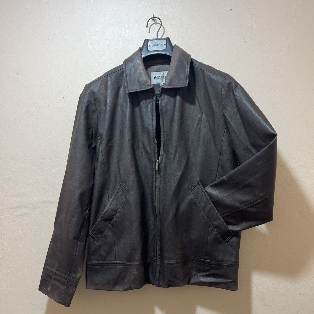 Vintage 0.1- E’Sopo Vintage Leather Jacket Size US L / EU 52-54 / 3 - 1 Thumbnail
