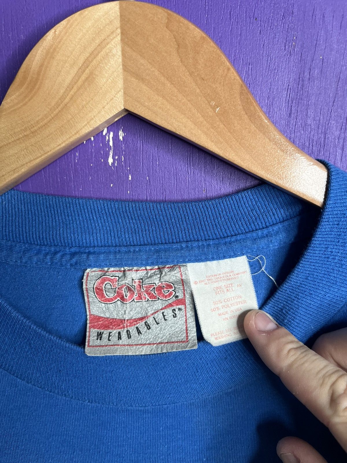 Coca Cola × Vintage Vintage 80s Coke coca-cola two tone t-shirt Size US M / EU 48-50 / 2 - 4 Thumbnail