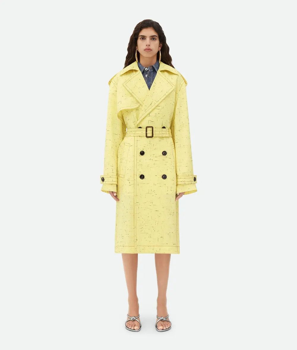 Bottega Veneta o1n1vont1225 Textured Criss-Cross Viscose Silk Coat Size L / US 10 / IT 46 - 4 Thumbnail