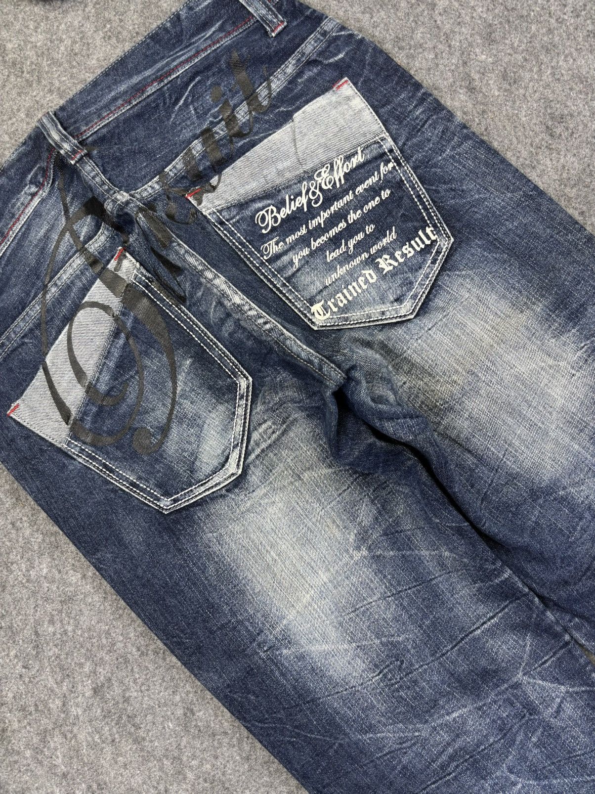 Japanese Brand 💥Wild Life Japan Street Fashion Crazy Fades Denim F871 Size US 32 / EU 48 - 13 Thumbnail