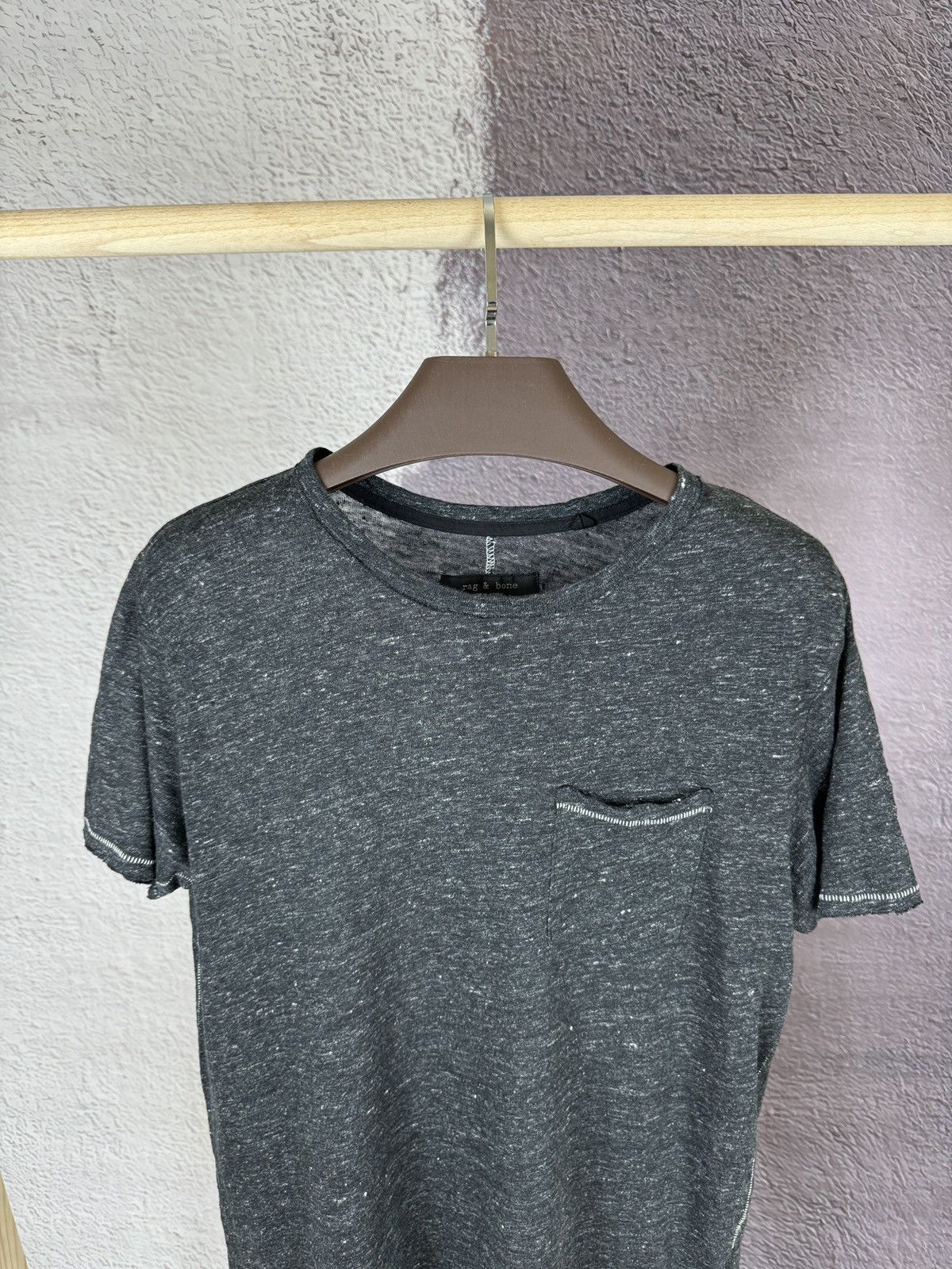 Rag & Bone Rag & Bone grey asymmetric linen ss tee shirt Size US M / EU 48-50 / 2 - 3 Thumbnail