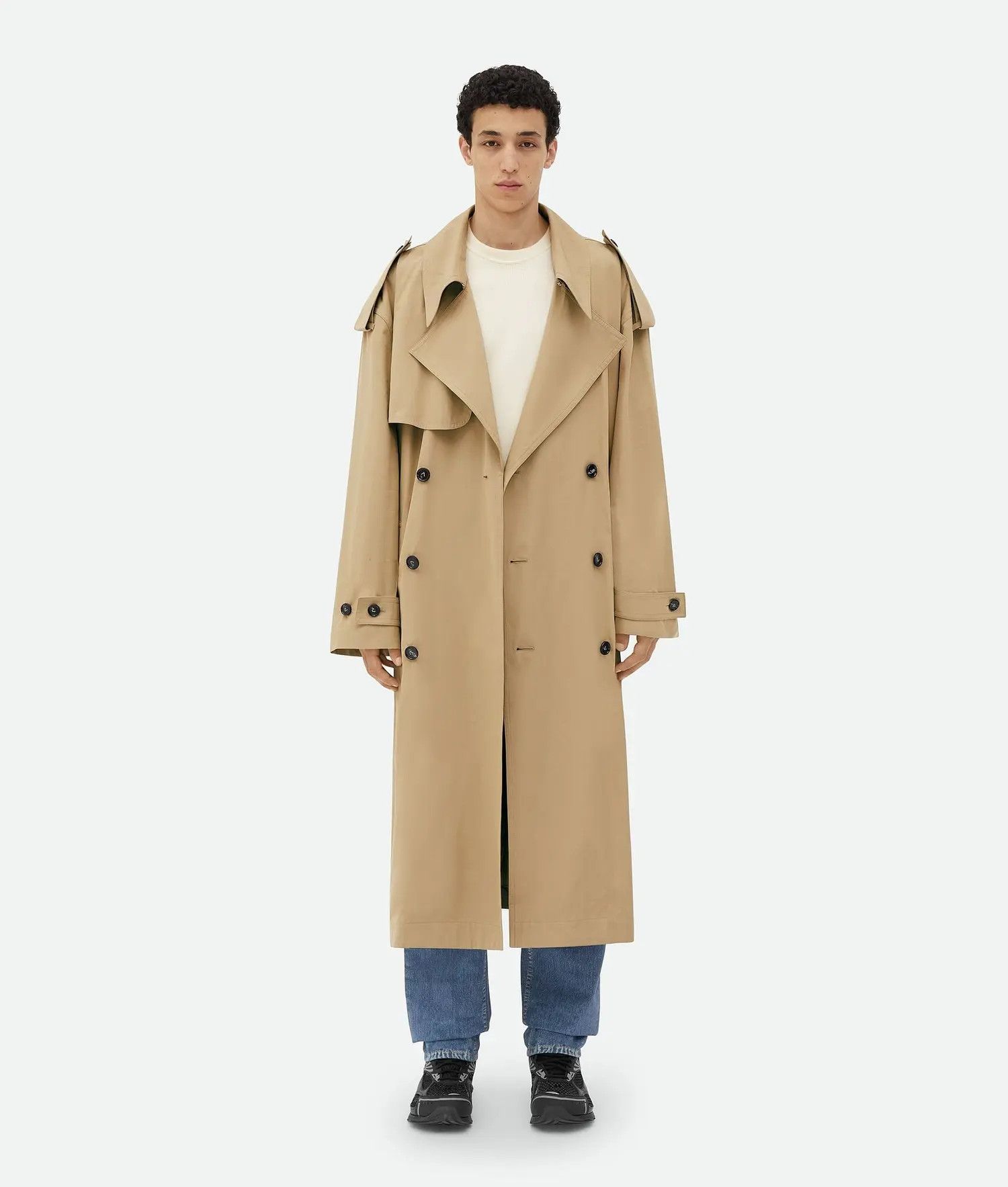 Bottega Veneta o1w1db10625 Cotton Trench Coat in Sand Size US M / EU 48-50 / 2 - 4 Thumbnail