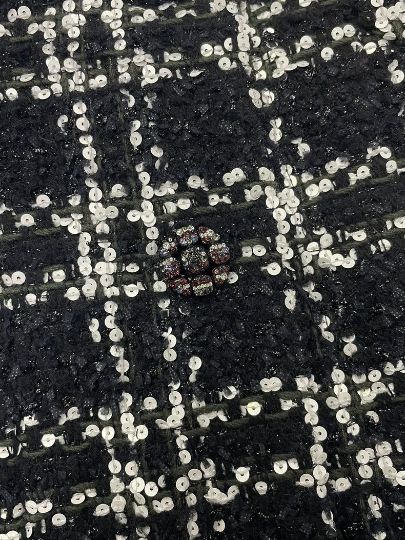 Chanel chanel Black and white sequin diamond-buttoned four-pocket Size M / US 6-8 / IT 42-44 - 2 Thumbnail