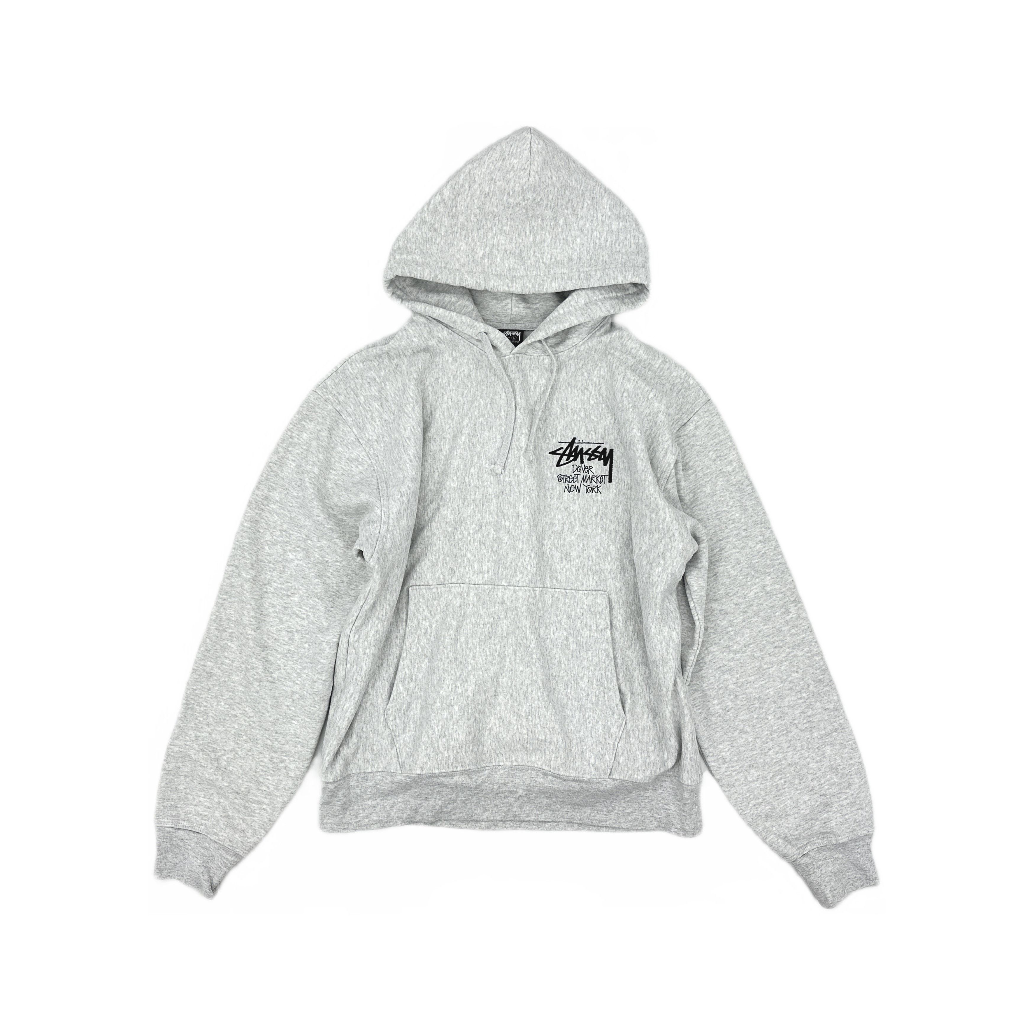 Stussy Stussy Grey/Red Arch Logo Hoodie Large | Grailed