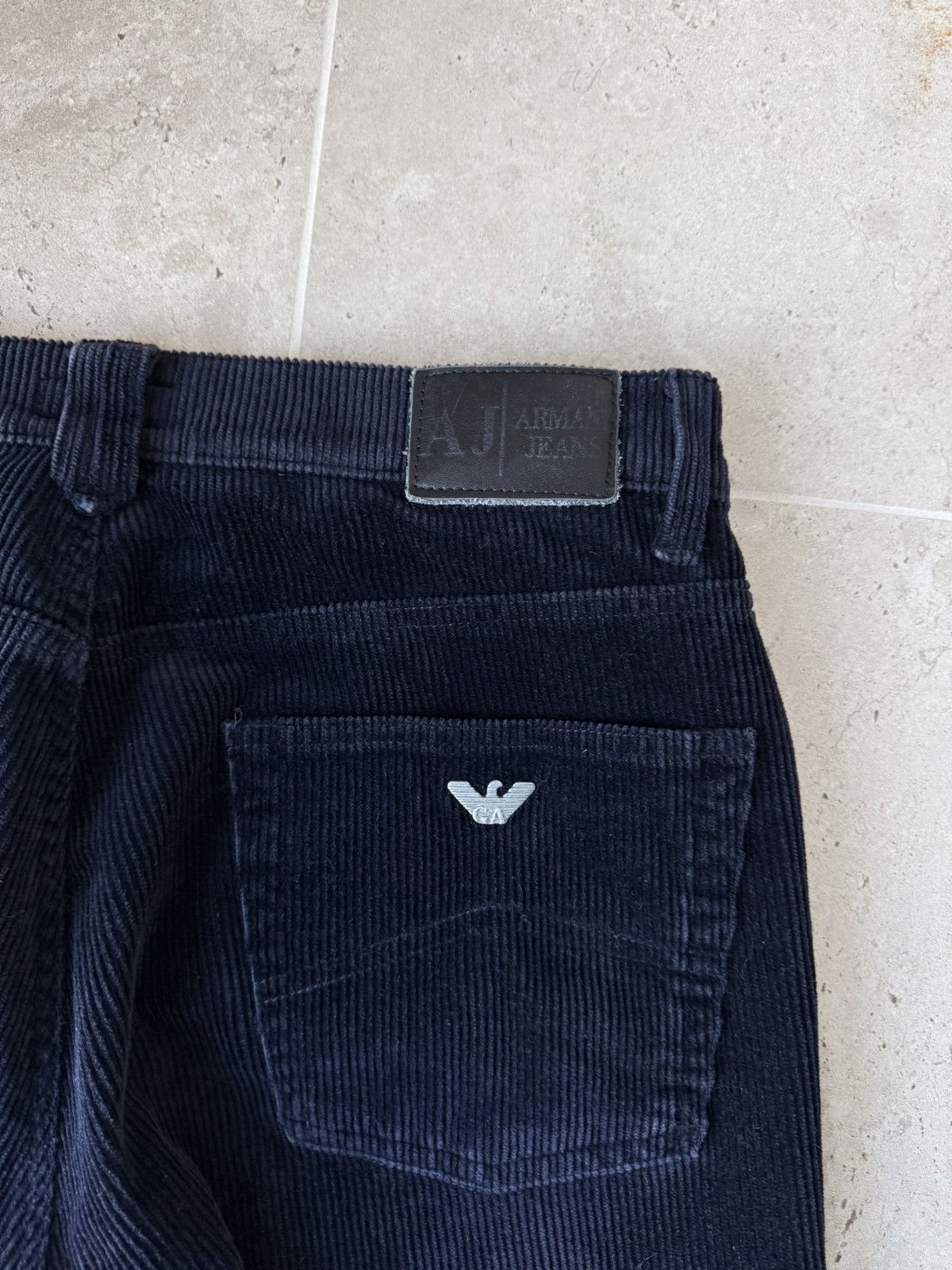 Armani Vintage 90s Giorgio Armani Jeans Corduroy Blue Pants 32 Size US 32 / EU 48 - 3 Thumbnail