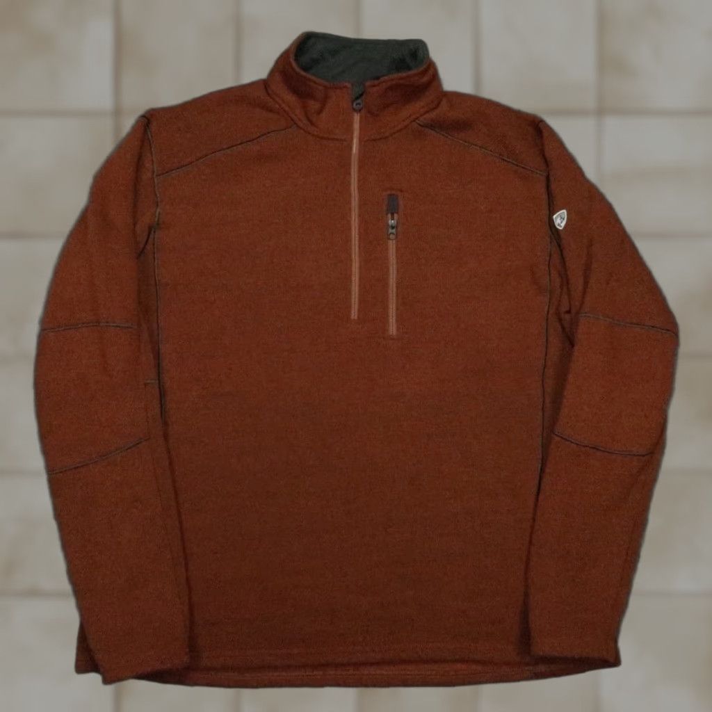 Vintage Kuhl Pullover Mens XXL Red Interceptor Quarter Zip Sweater Hiking Outdoors 2XL Size US XXL / EU 58 / 5 - 1 Thumbnail