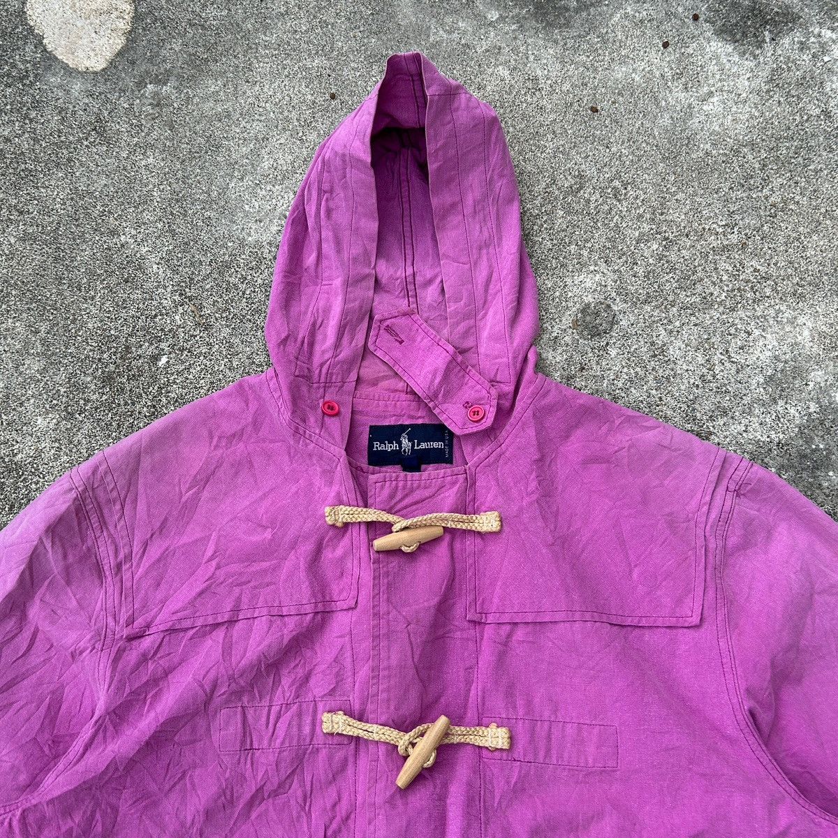 RRL Ralph Lauren Vintage 80s-90s Polo Ralph Lauren Toggle Hoodie Sun Faded Size US L / EU 52-54 / 3 - 1 Thumbnail