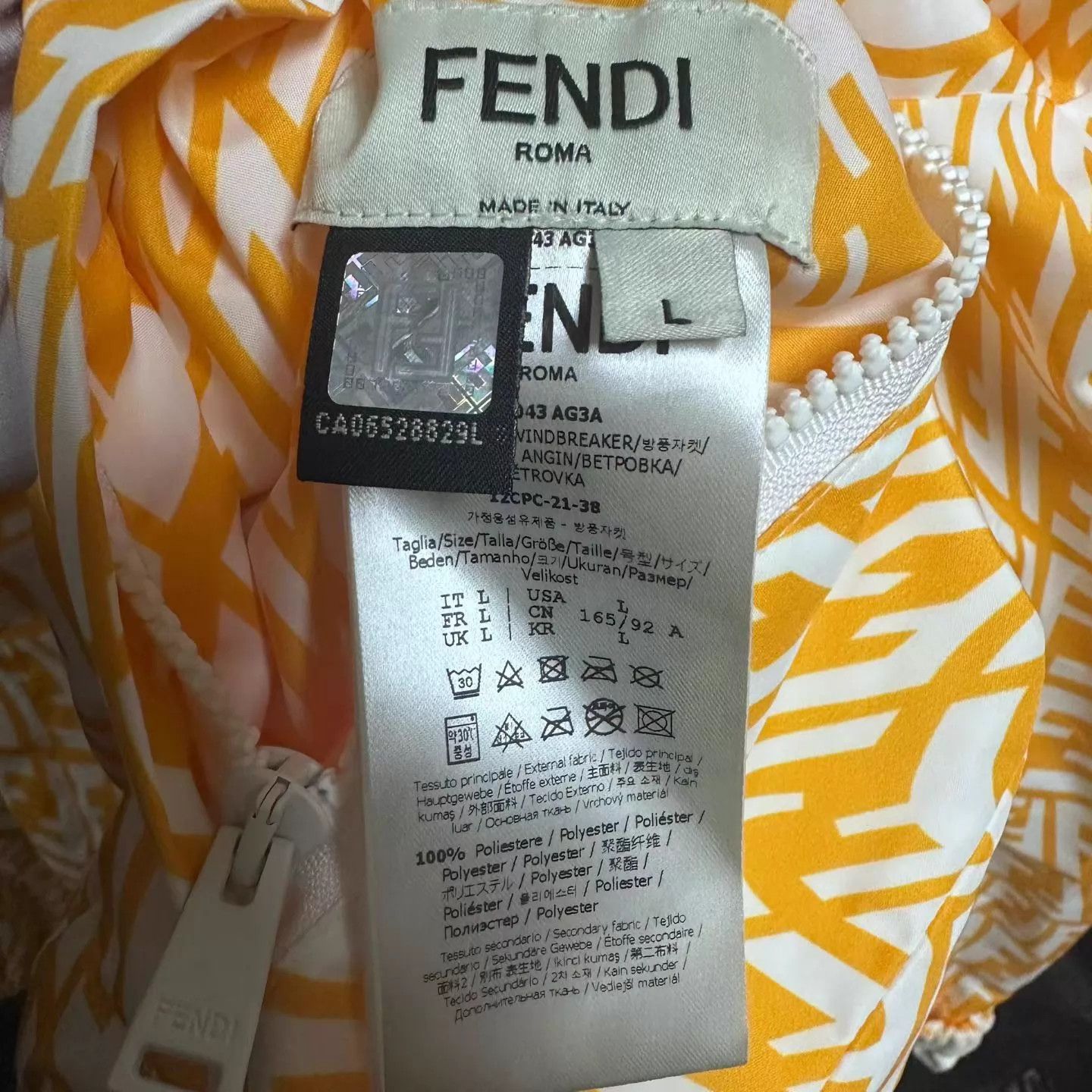 Fendi Fendi double-faced long-sleeve hooded jacket yellow Size L / US 10 / IT 46 - 7 Thumbnail