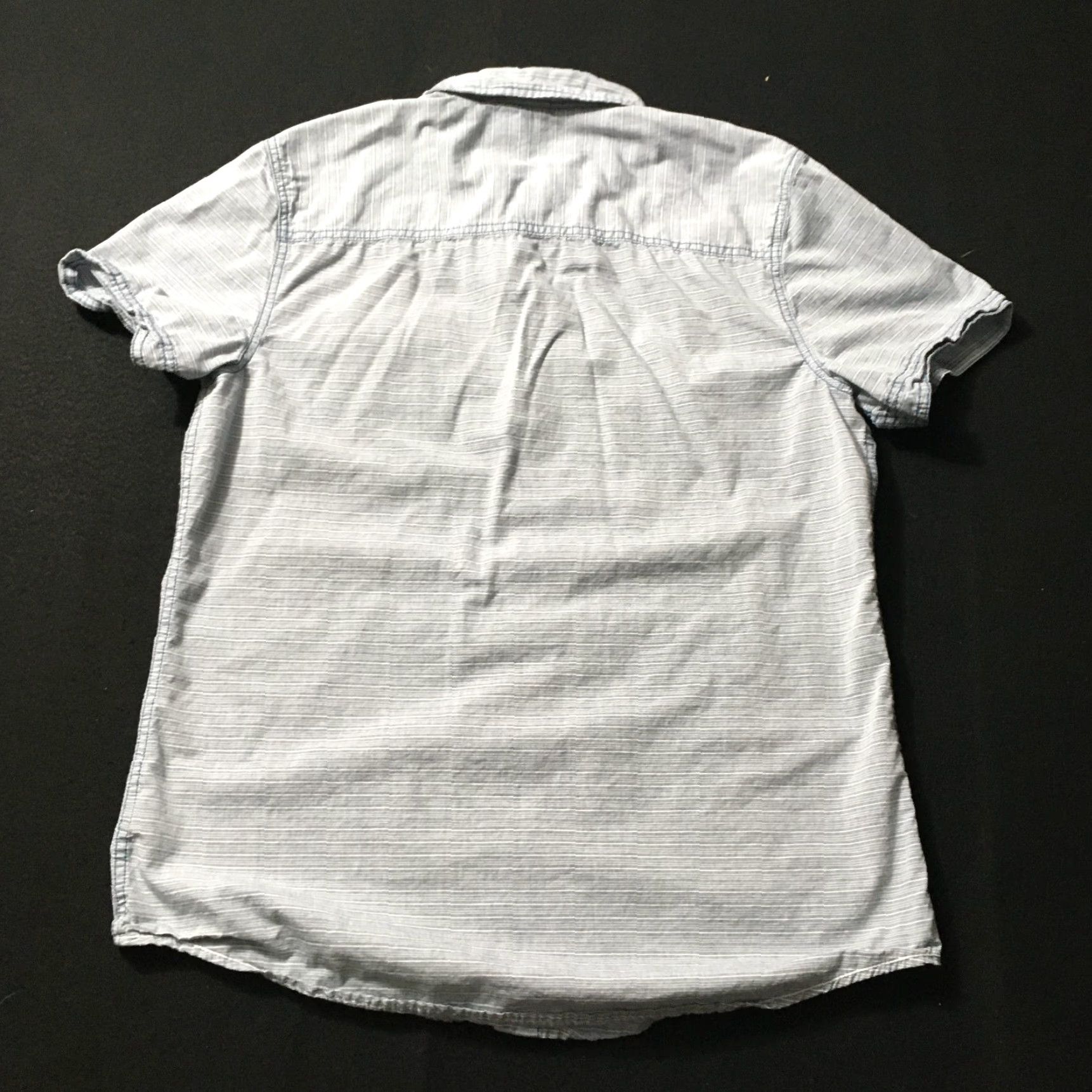 Buffalo David Bitton Buffalo by David Bitton Shirt Button-Up Buffalo Blue White Short Sleeve Mens M Cotton Pockets Size US M / EU 48-50 / 2 - 8 Thumbnail